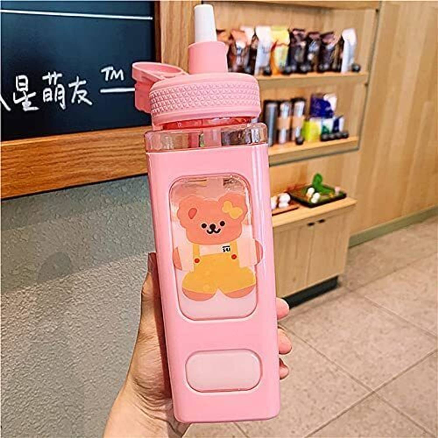 ASHGUJ kawaii water bottle straw sport plastic drinking girl cute juice tea cups 700ml 700 ml Plastic Bottle