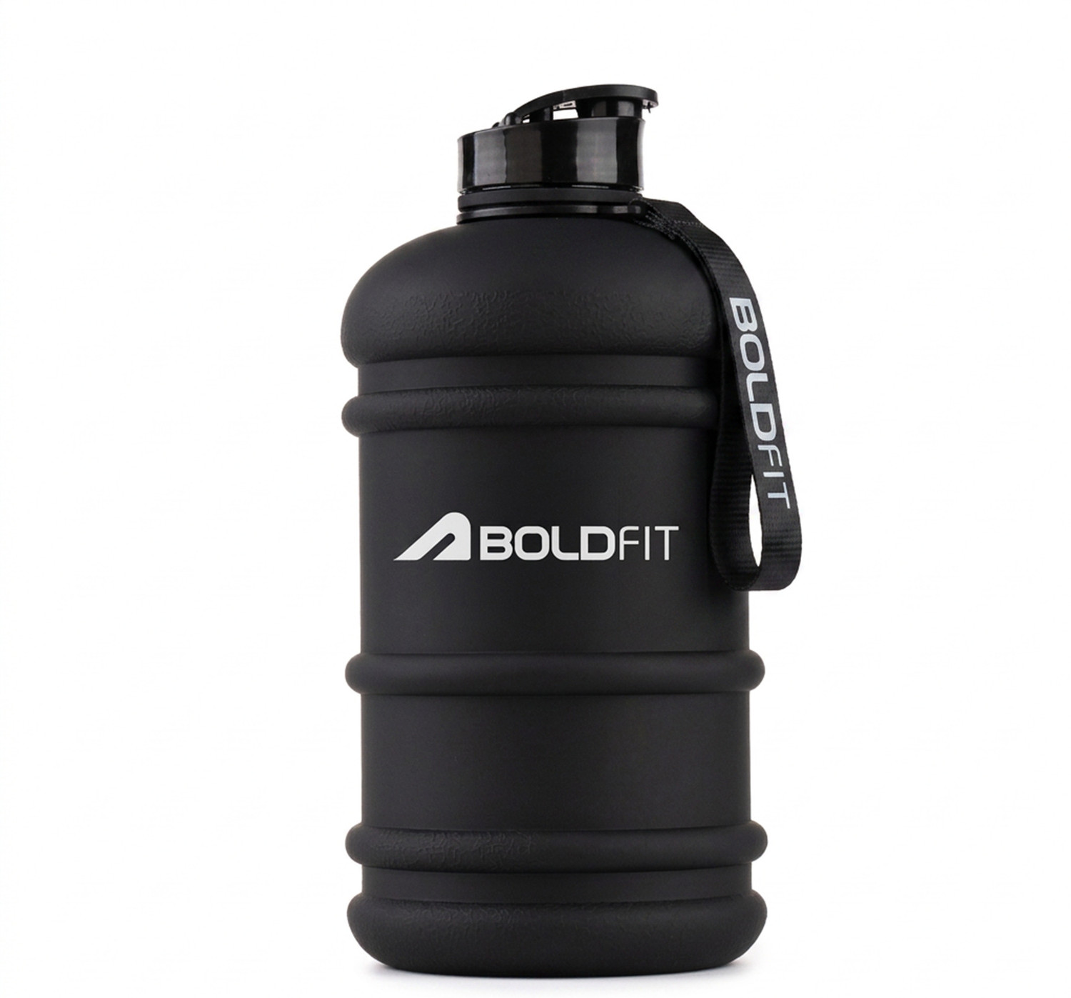 Image of BOLDFIT Gym Gallon Water Jug Bottle (2.2 Litre, Extra Large Matt Gallon Black) 2200 ml Plastic Bottle (Pack of 1, Black)