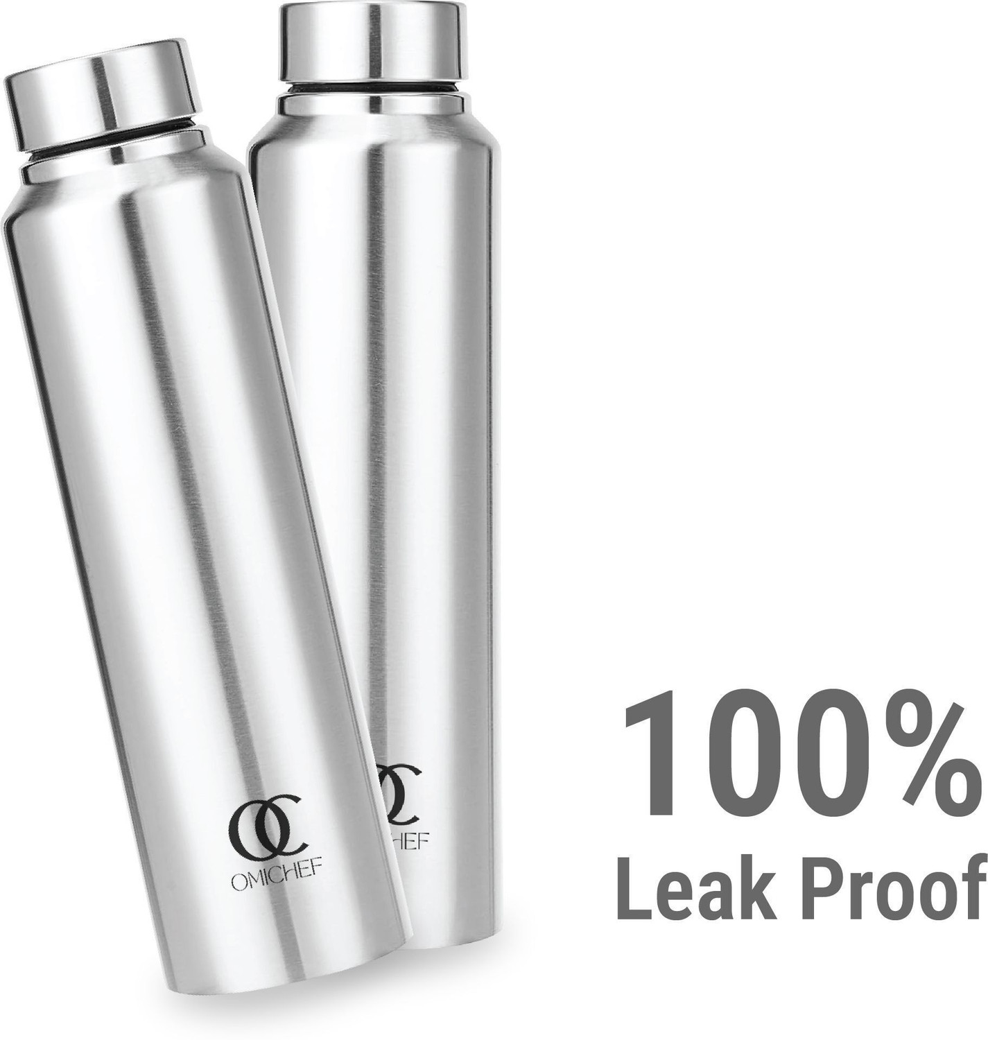 Image of Omichef Aquapro Stainless Steel Single Wall | Fridge Water Bottle, Leak Proof | BPA Free 1000 ml Steel Bottle