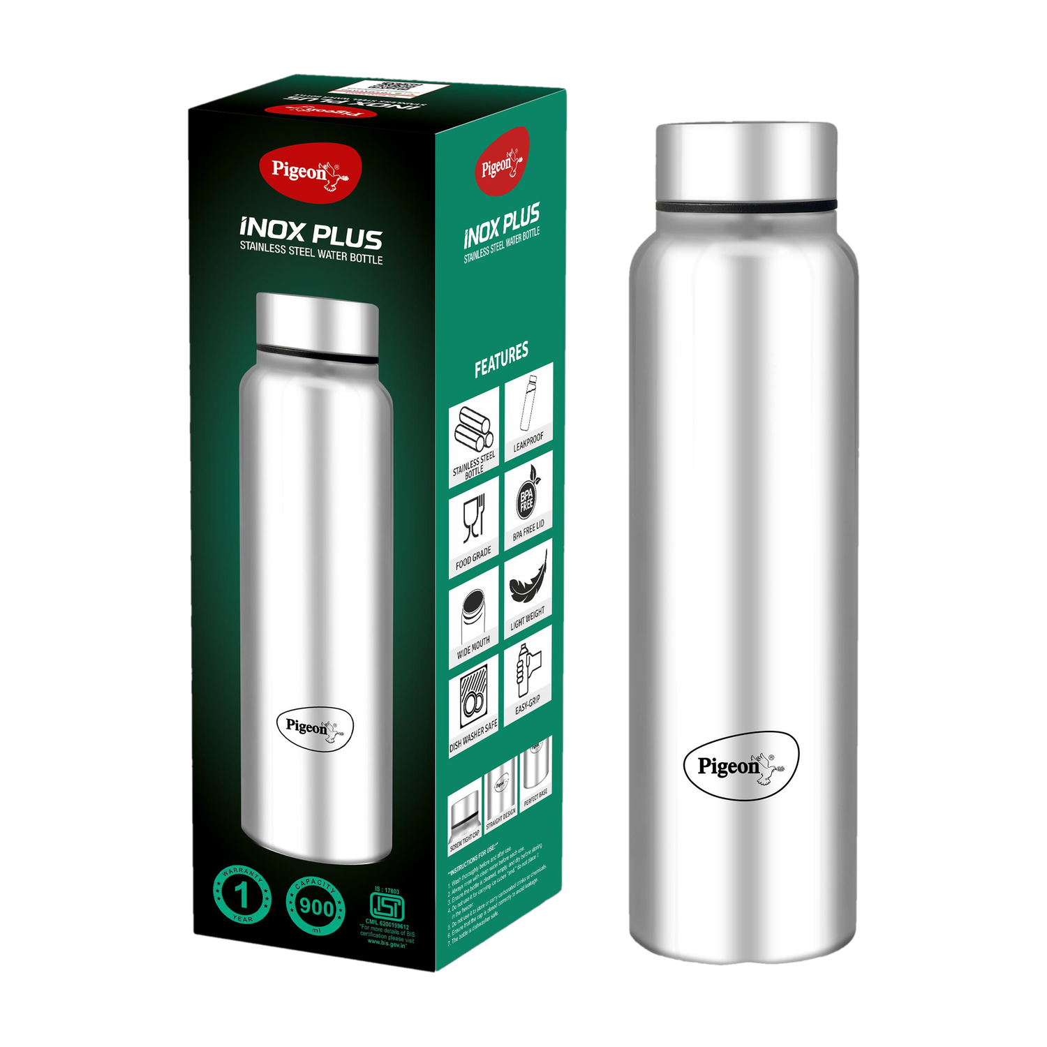 Pigeon Inox Plus 900 ml Stainless Steel Bottle