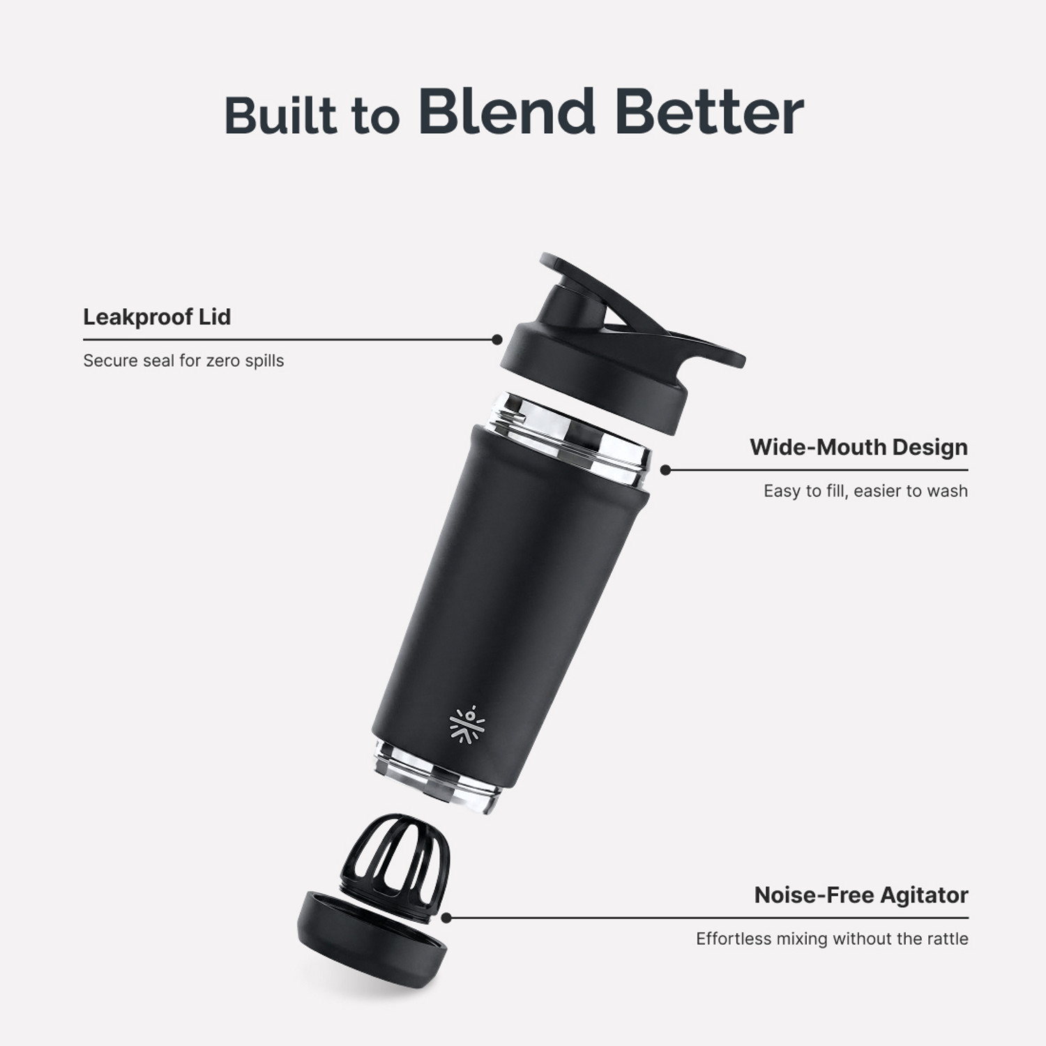 Image of Cult Bottom opener Steel Shaker - Leakproof, Noise-Free Mixing 700 ml Steel Shaker
