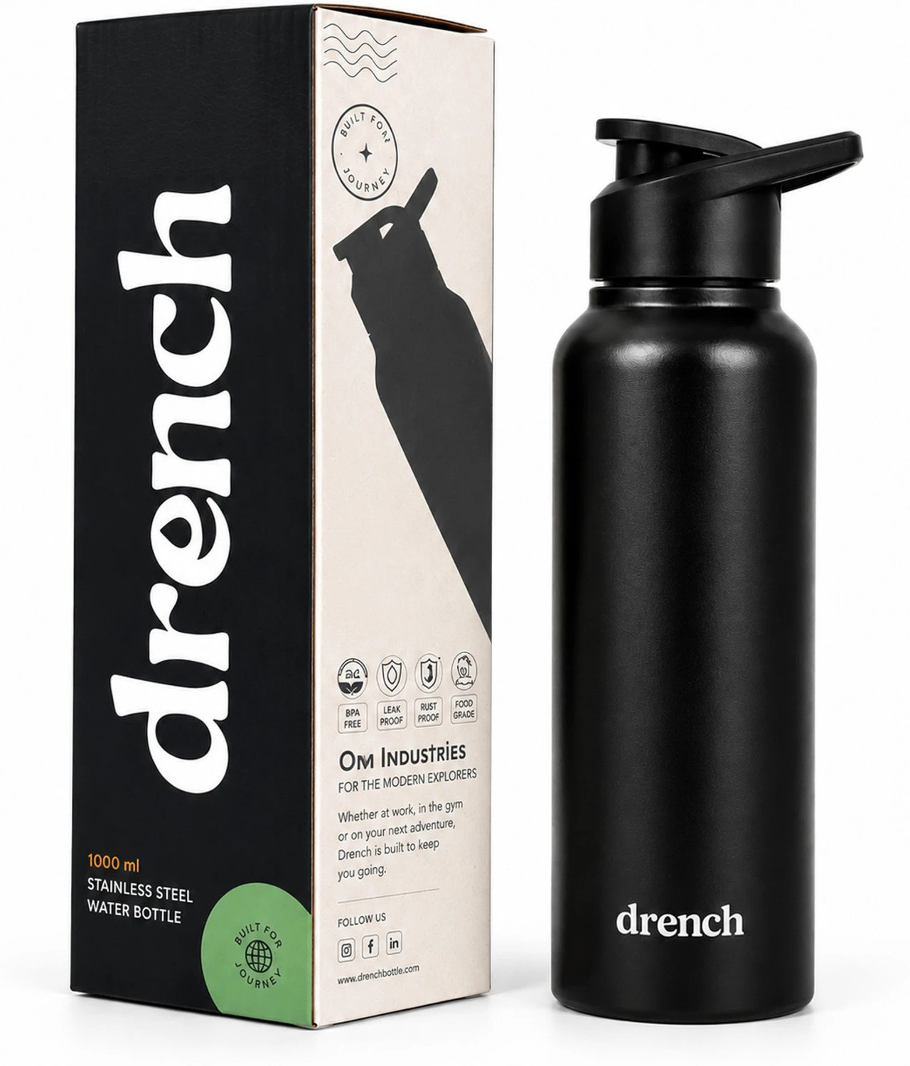 Image of Drench Straight 750 ml Stainless Steel Bottle
