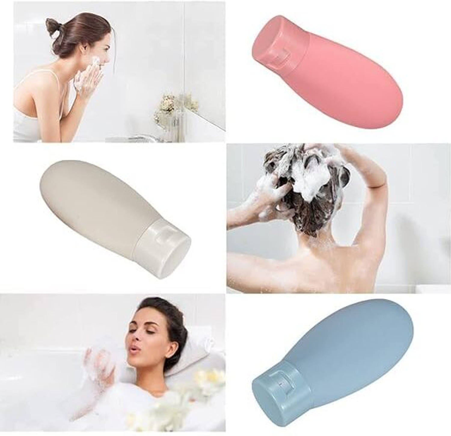 Image of KDG TREADS Silicone Refillable Travel Bottles , Squeeze Bottles Container for Cream 60 ml Silicone Bottle
