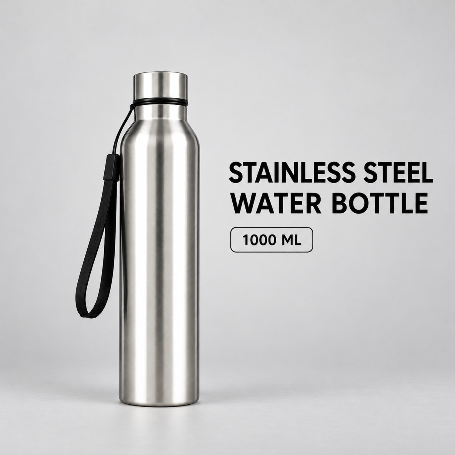 Image of msdecore New 2 Bottle P1 1000 ml Steel Bottle (Pack of 1, Silver)