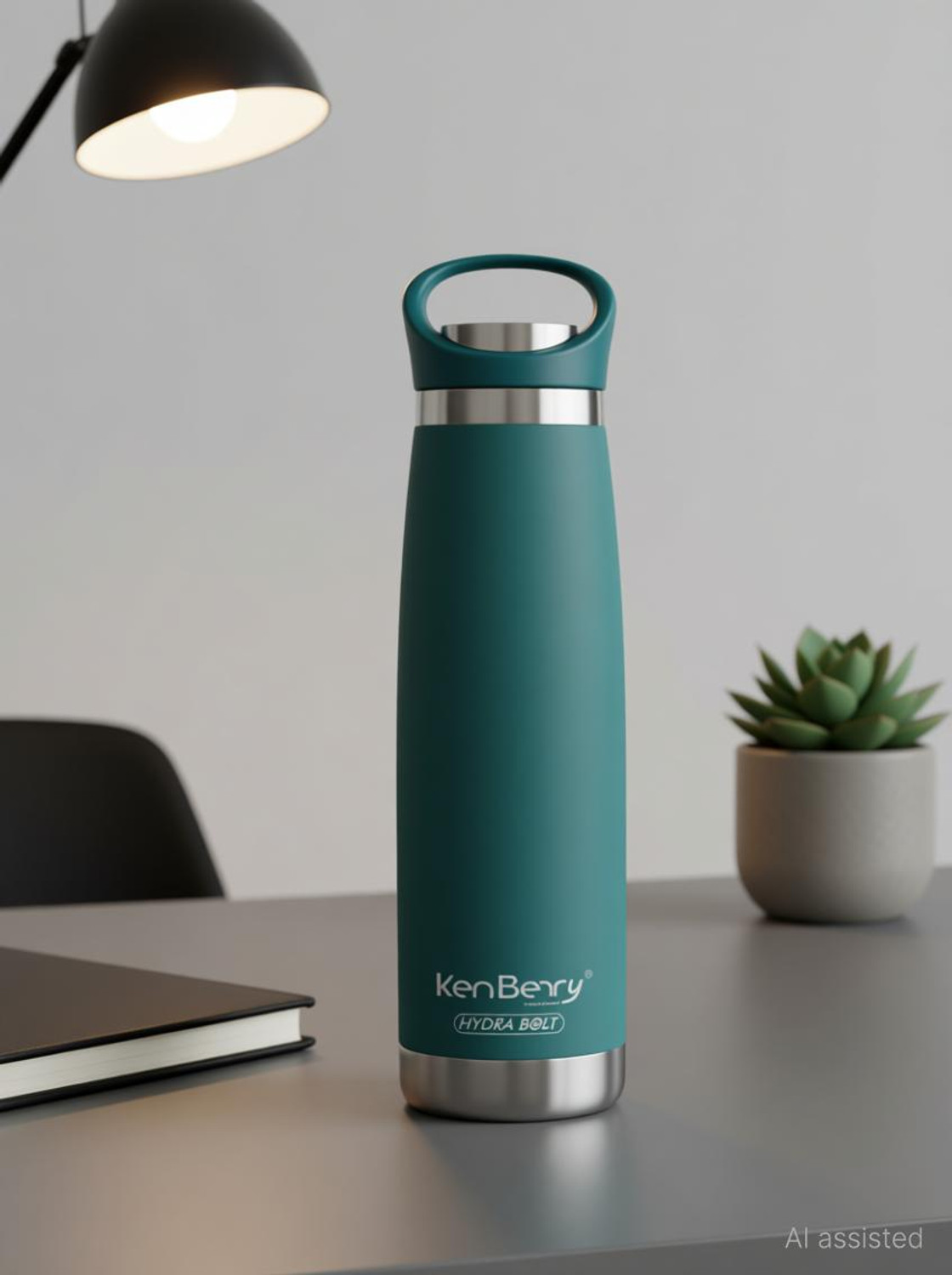 Image of KenBerry Bolt Thermo Stainless Steel Leak-Proof & BPA-Free | Hot & Cold Cyan Bottle 750 ml Stainless Steel Bottle