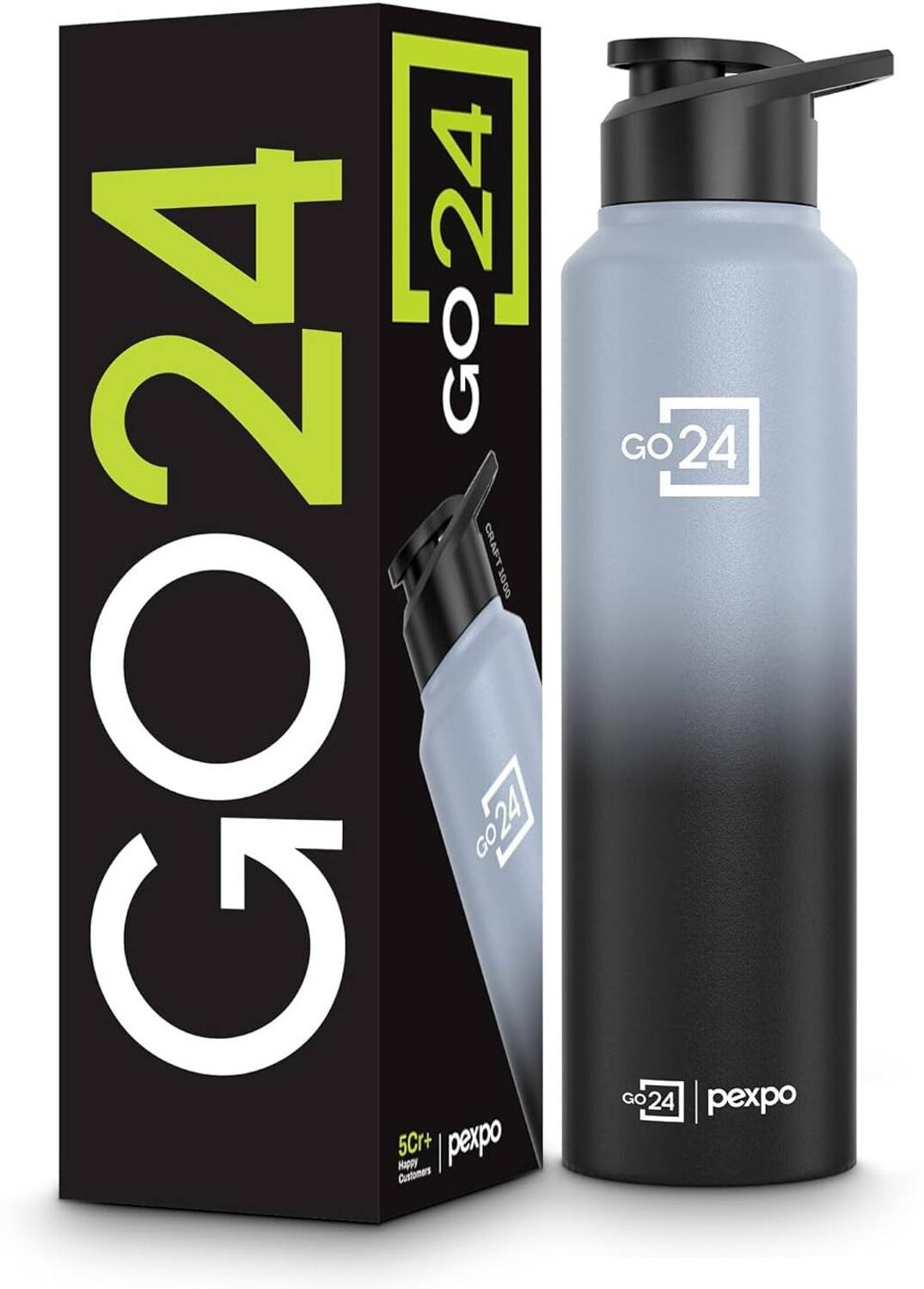 Go24 950 ml Stainless Steel Water Bottle with Sipper Cap
