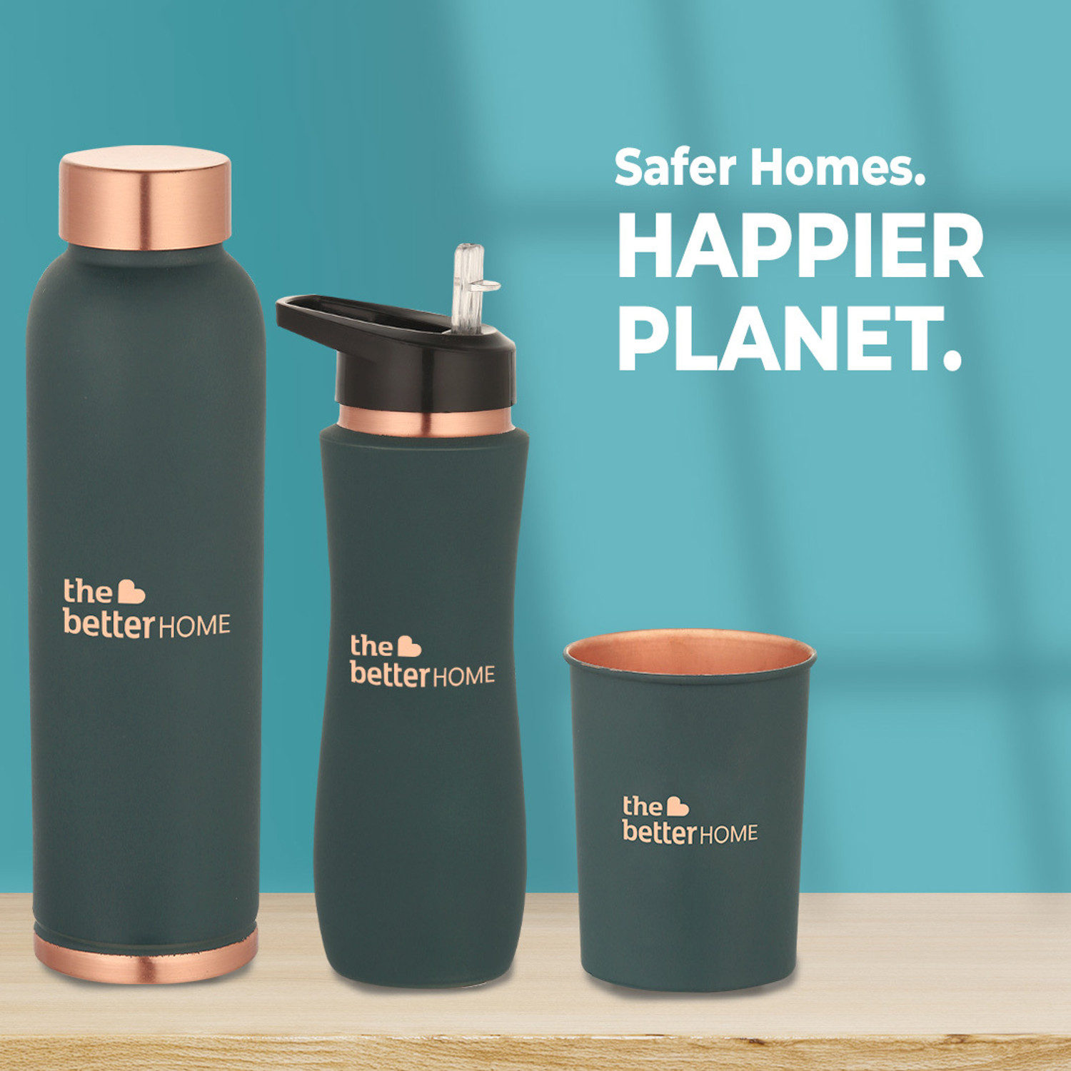 The Better Home Copper Water Bottle (950ml) |100% Pure Copper Bottle ...