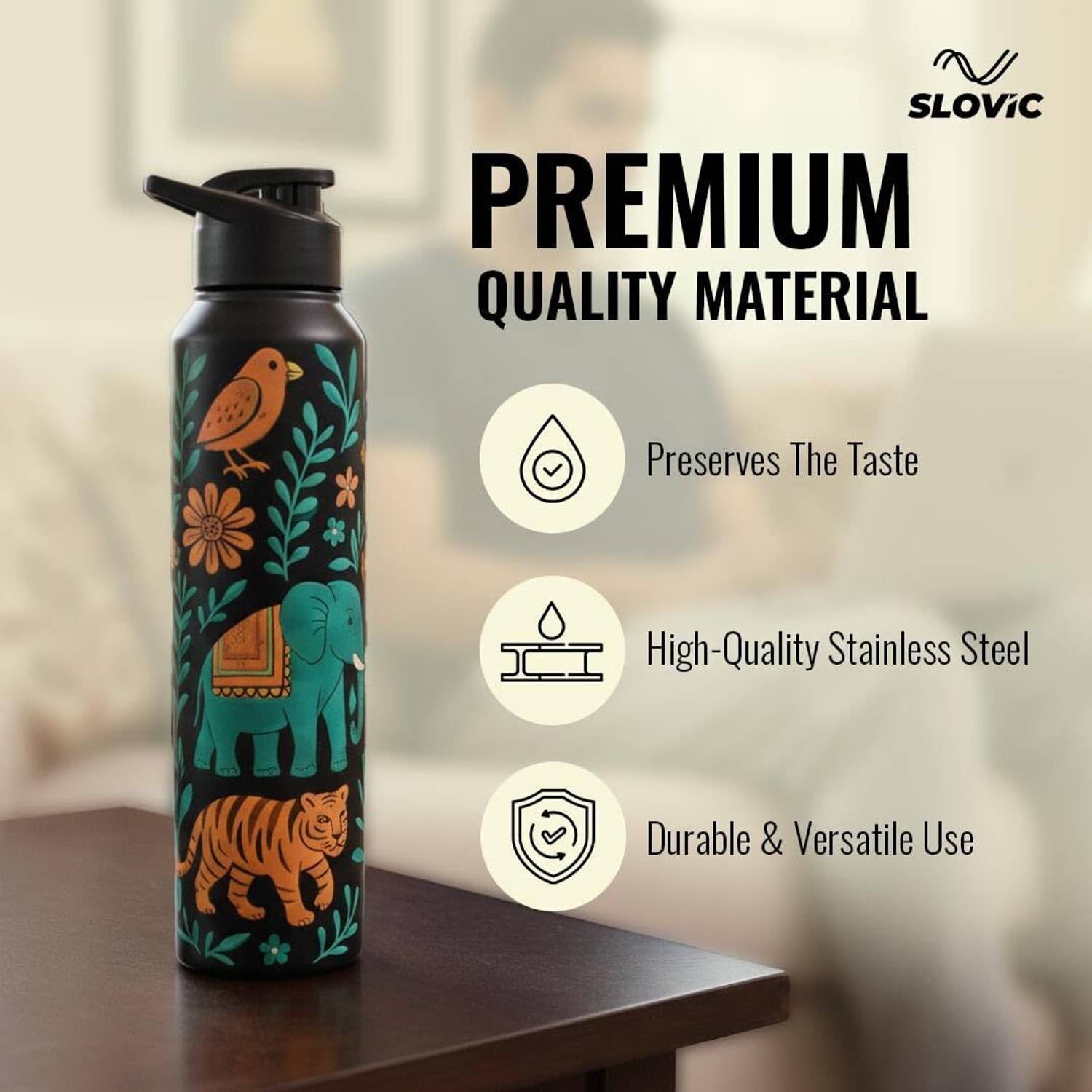 SLOVIC 1000 ml Stainless Steel Water Bottle - Image 5