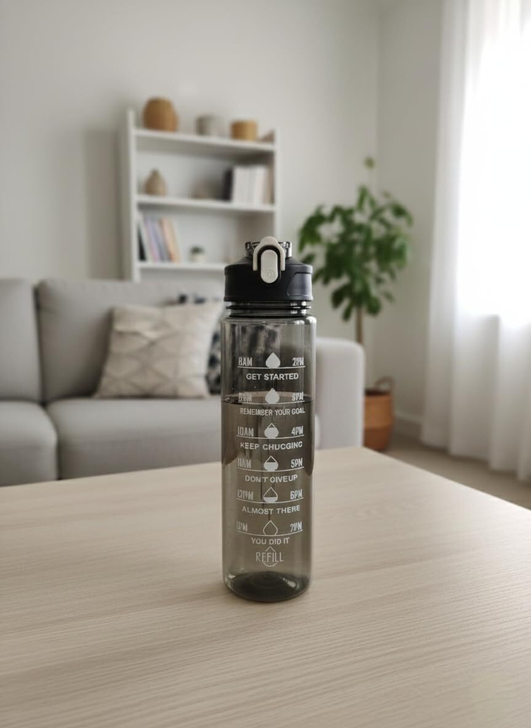 Image of Jhalakriti Portable Wide Mouth BPA Free Motivational pack of 3 Transparent Water Bottle 3300 ml Water Bottle