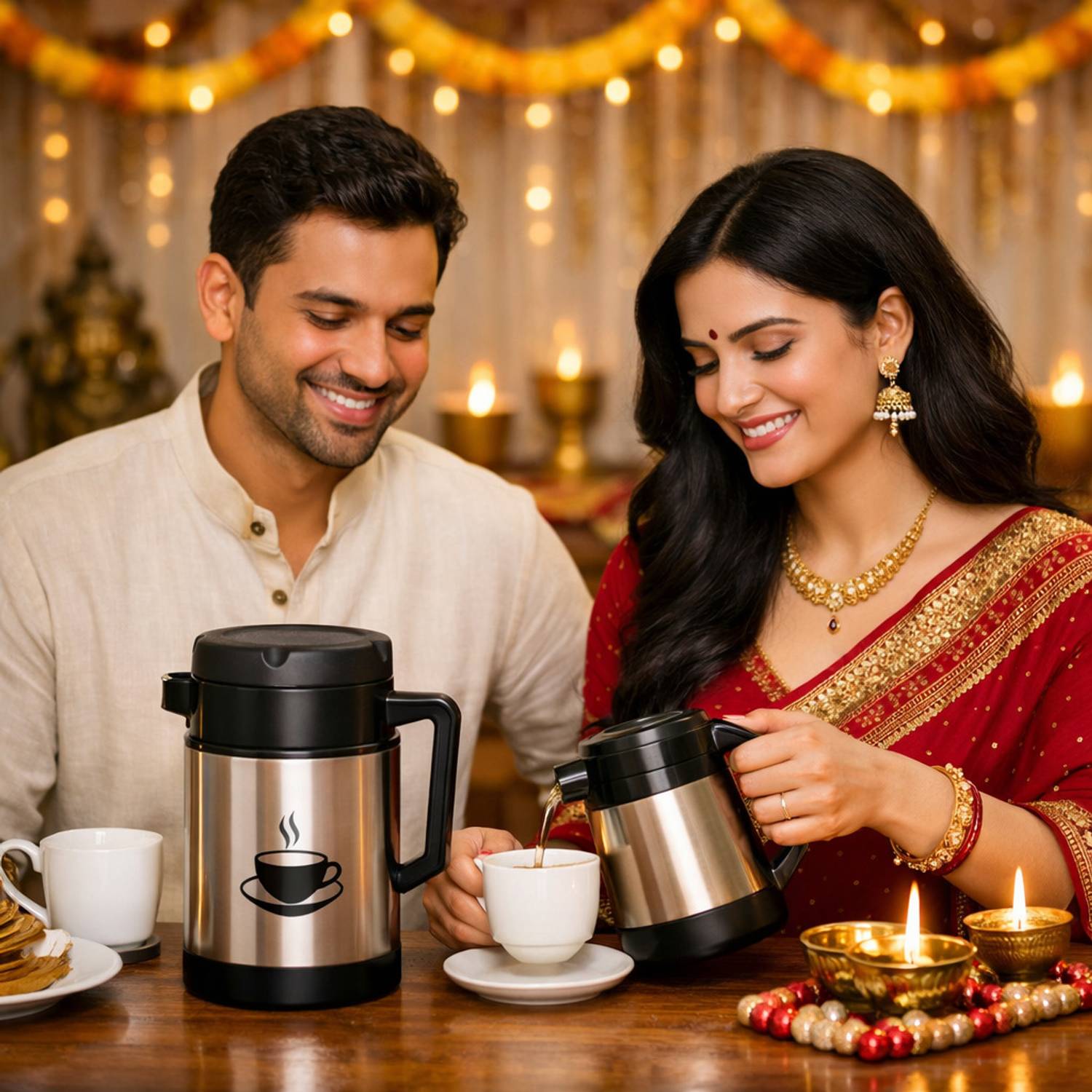 Pratham Steel 1 L Insulated Stainless Steel Flask - Image 5