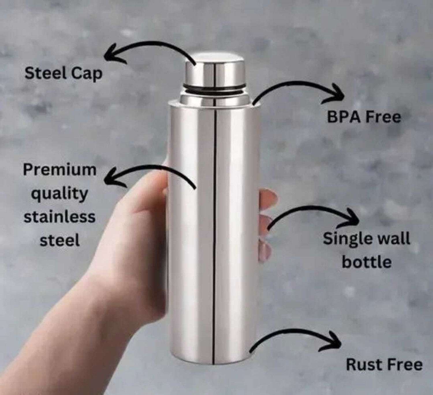 Image of Vikas Metal water bottles 6 pcs 1000 ml Steel Bottle