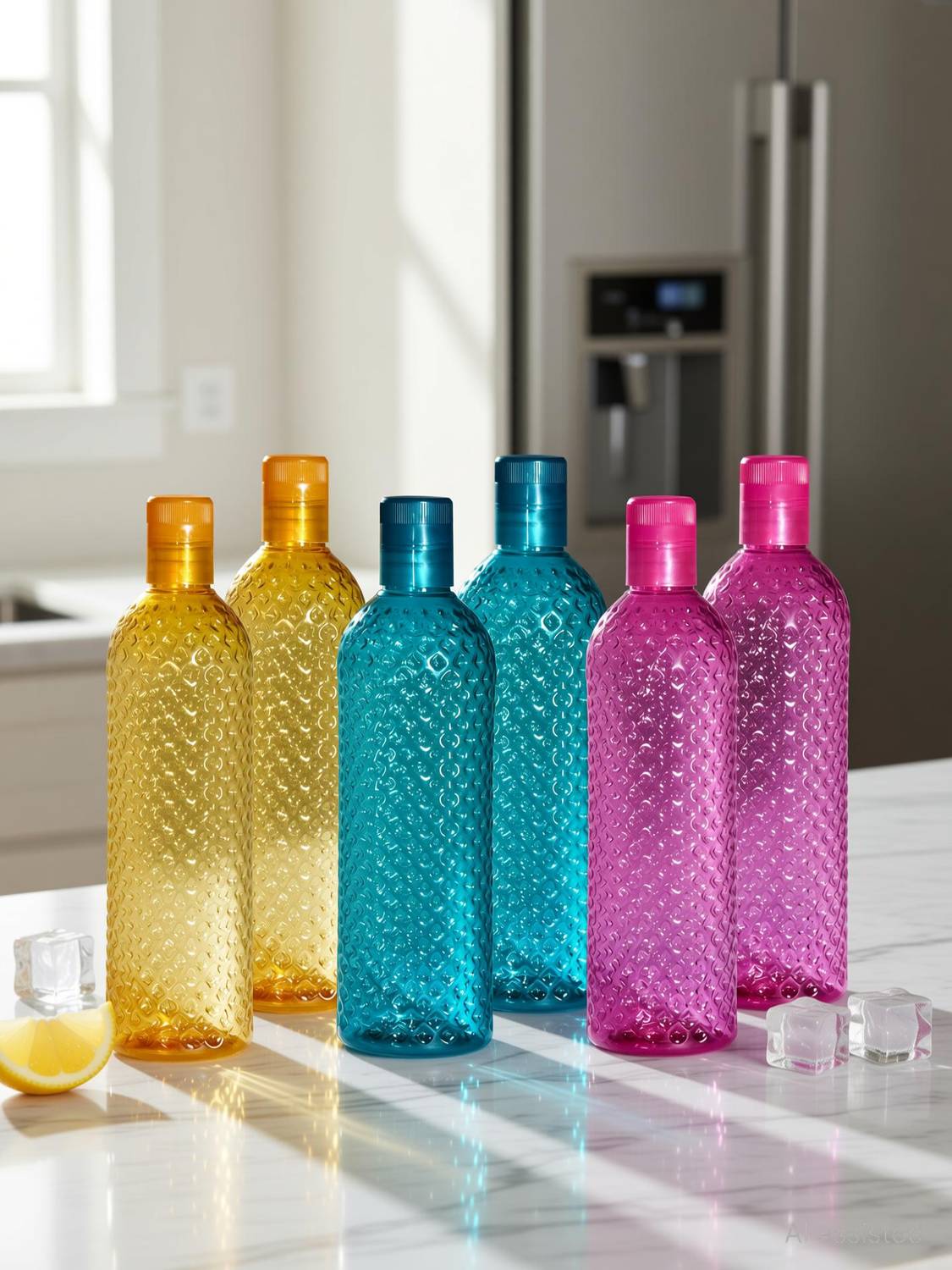 Aone Dimond Design Plastic Fridge,office,Home Water Bottle 1000 ml Plastic Bottle