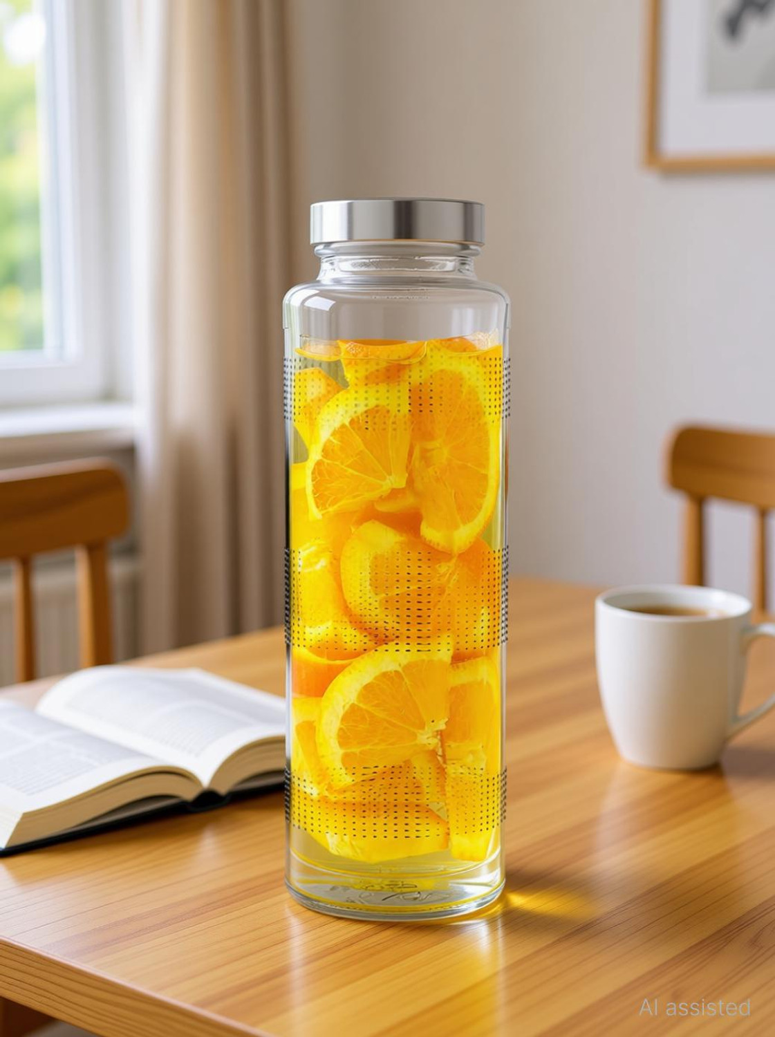 Image of TAKSHIT 1000ml Glass Food Grade Airtight Water Bottle with Leak-Proof Steel lid 1000 ml Steel Bottle