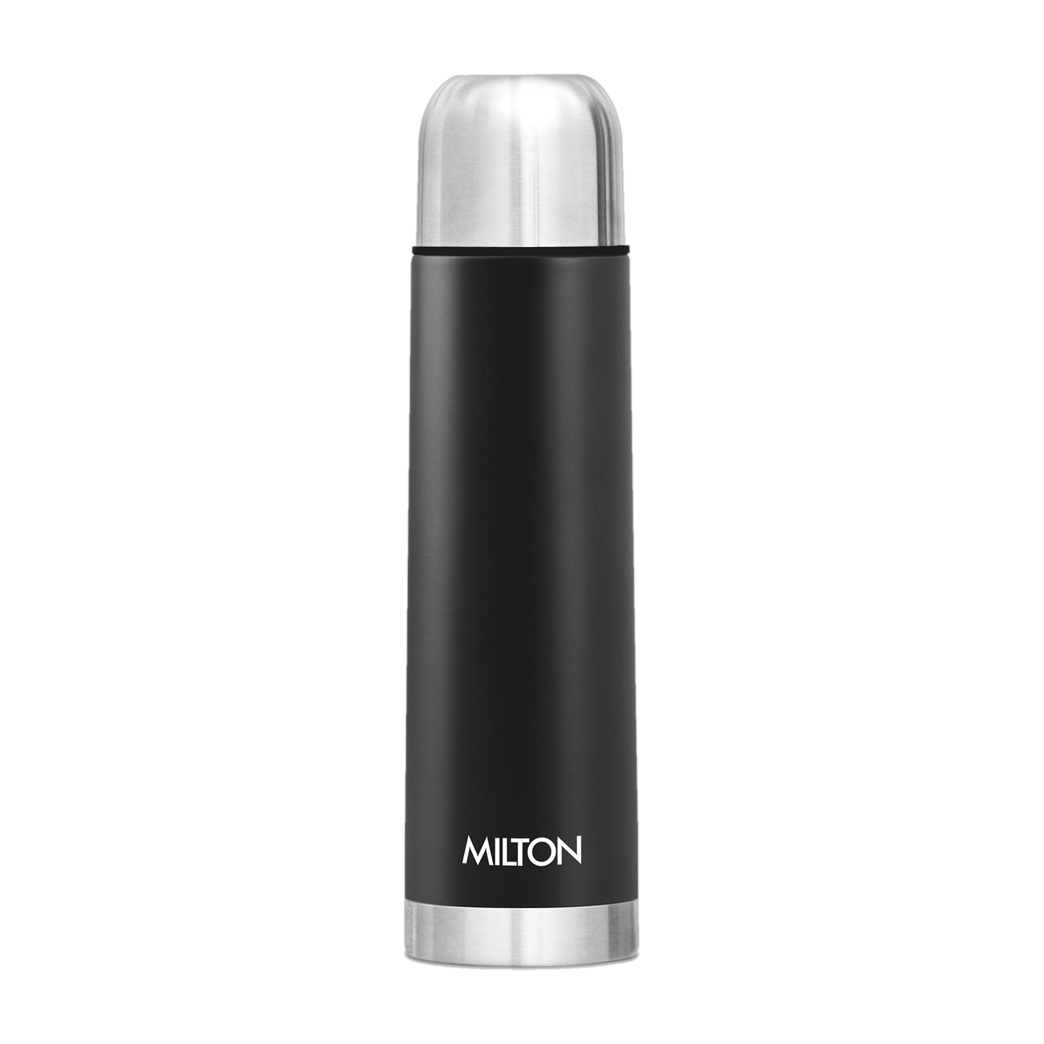MILTON Eco-Flip 500 Thermosteel Double Walled Vacuum Insulated Flask Bottle 500ml Black 500 ml Stainless Steel Flask