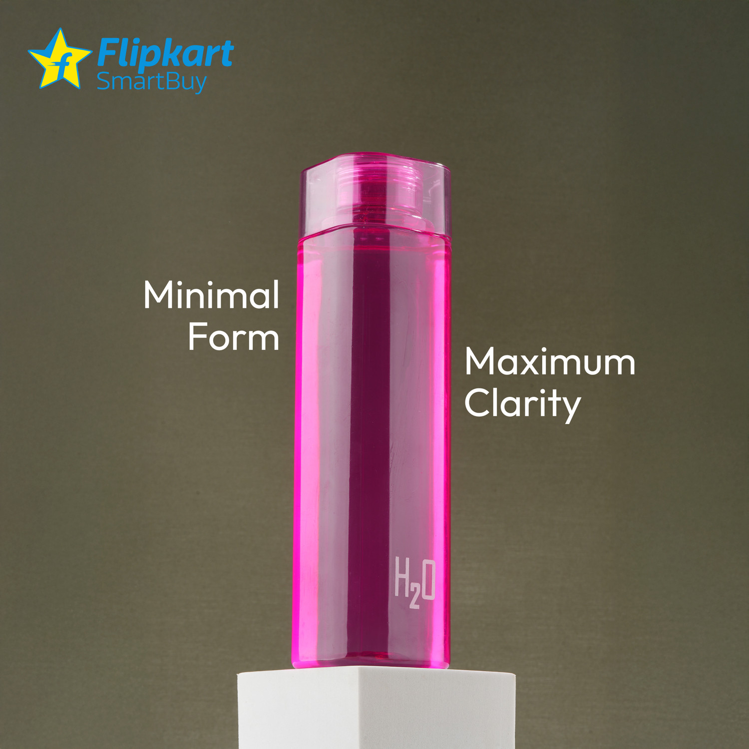 Image of Flipkart SmartBuy FS P03 PINK SQUURE H2O WATER BOTTLE 1010 ml PET Bottle
