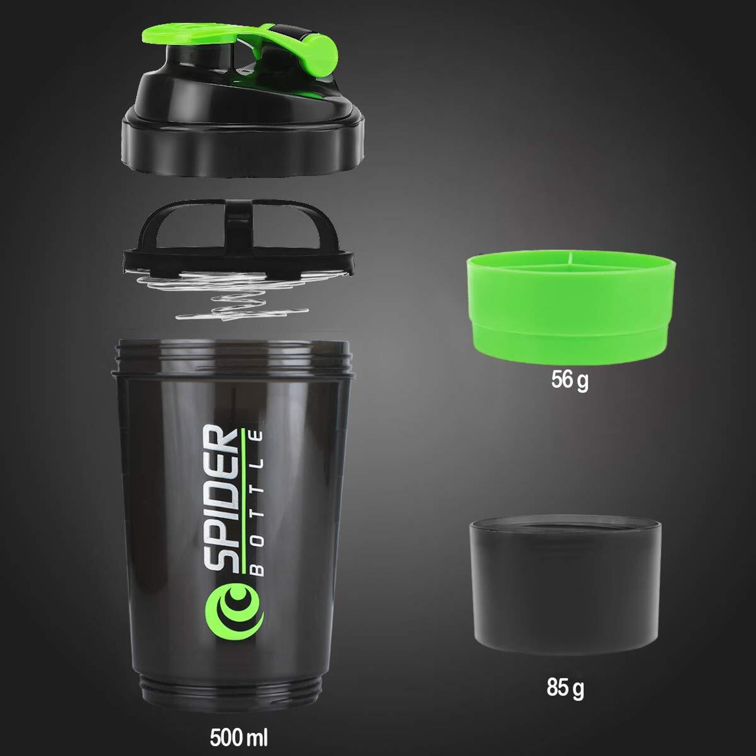 Image of Fitnesstricks Protein Shaker Bottle, Gym Shaker Cup for Protein Shakes 500 ml Plastic Shaker