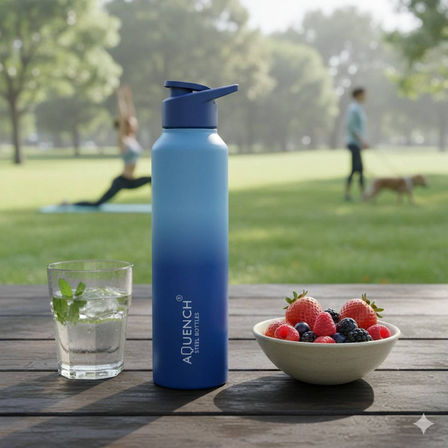 AQUENCH Lean 1 Litre Dual Color Stainless Steel Water Bottle - Image 5