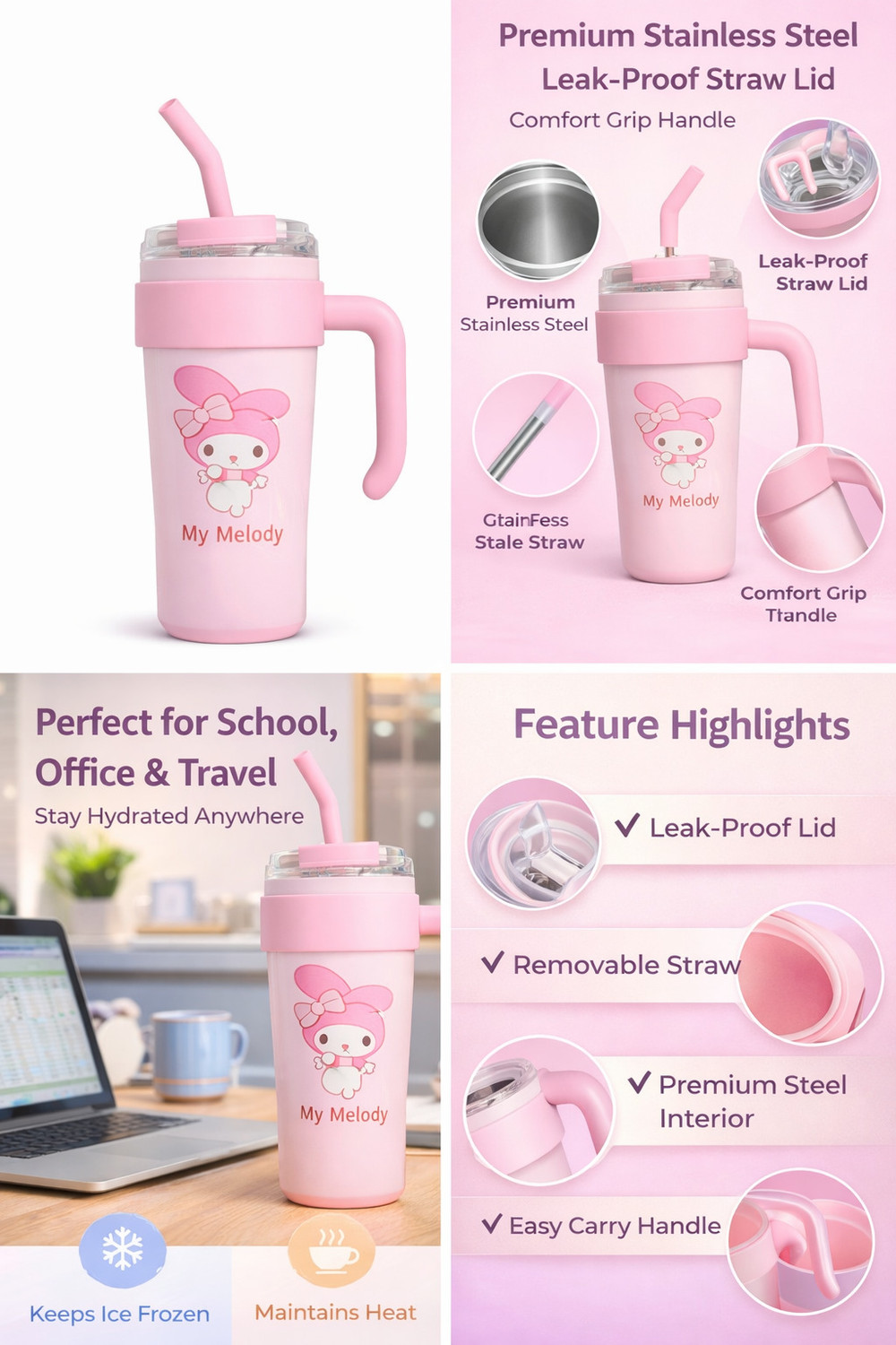 Image of FLAME NEBULA 860ML VACCUM INSULATED BOTTLE DOUBLE WALL 860 ml Stainless Steel Flask