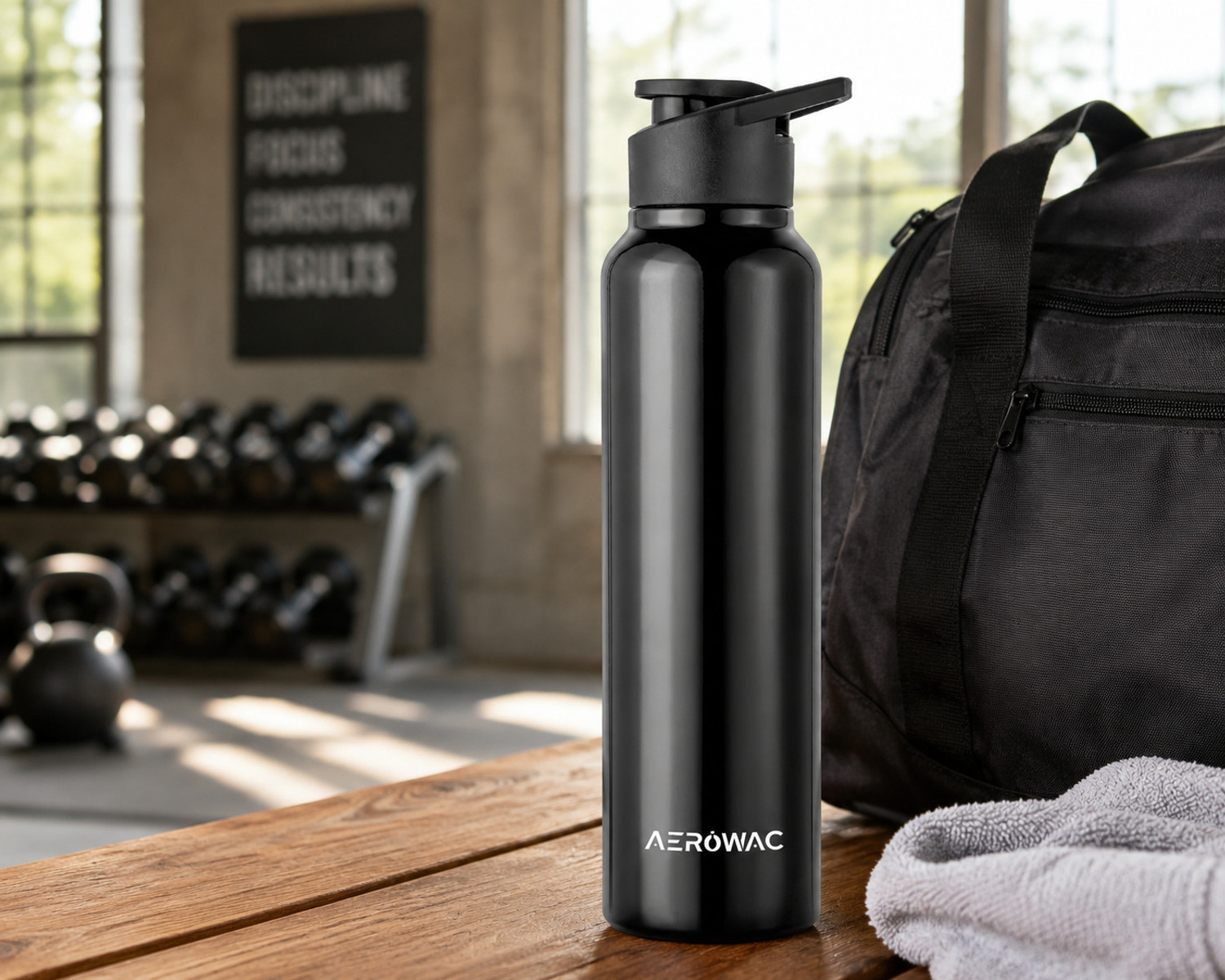 Image of AEROWAC Nubo Alpha Leak Proof Water Bottle For Gym, Office, School | Sports Sipper | 1000 ml Stainless Steel Bottle