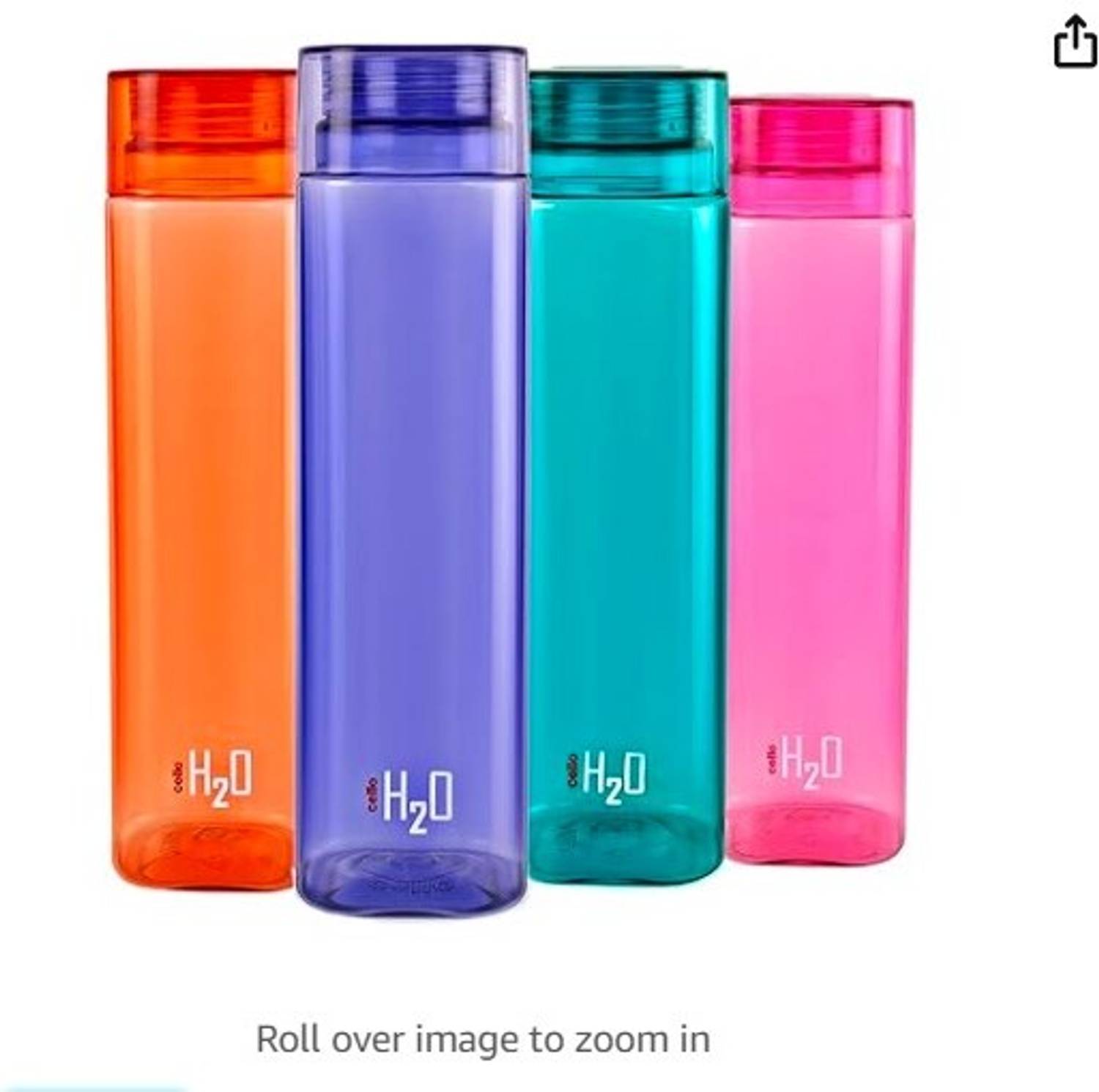 cello h2o sq 500ml plastic bottle multi colour set of 4 2000 ml Plastic Bottle