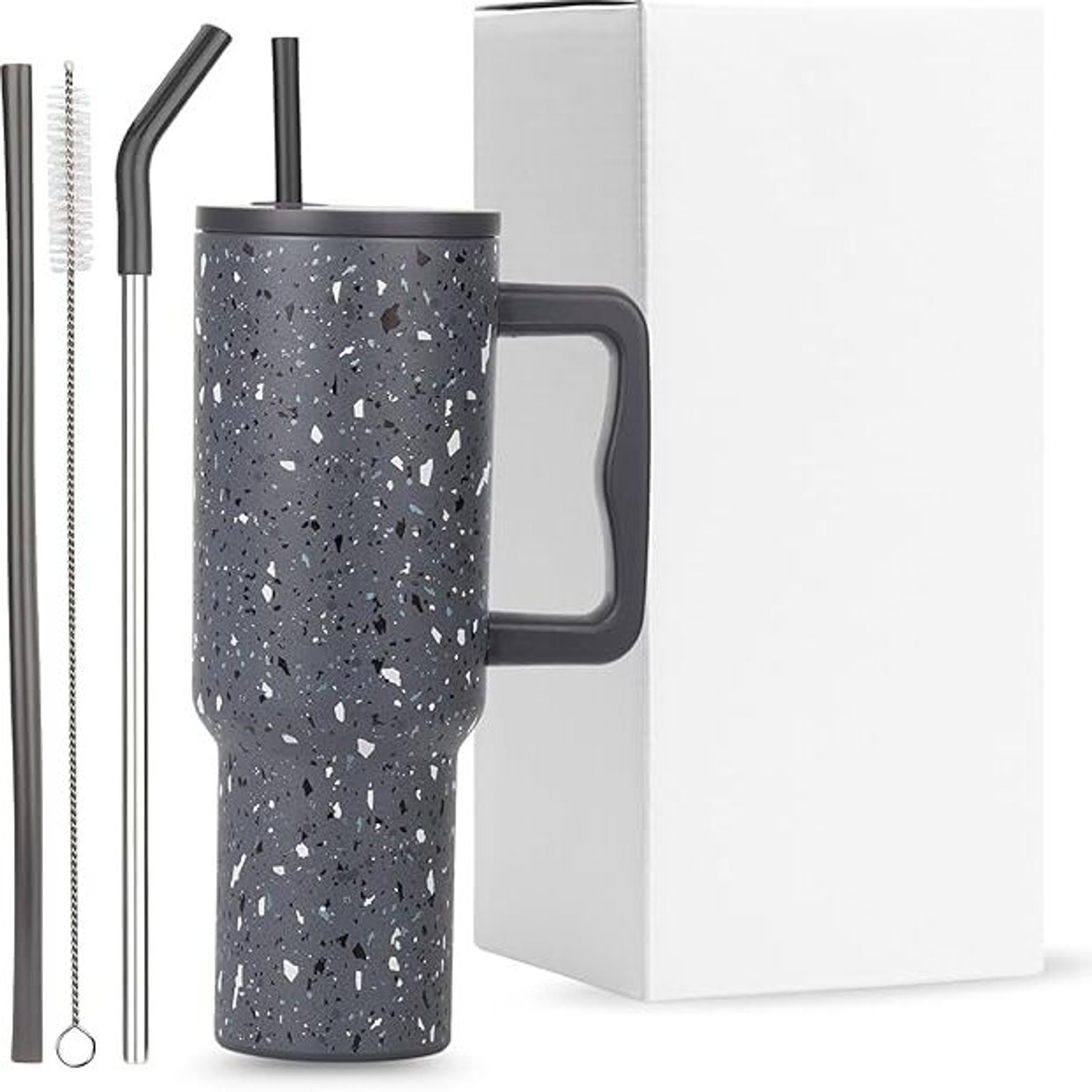 Image of BATBIRD Stainless Steel Tumbler with Lid & Straw - Double‑Wall Insulated Cup for Travel 1200 ml Stainless Steel Sipper