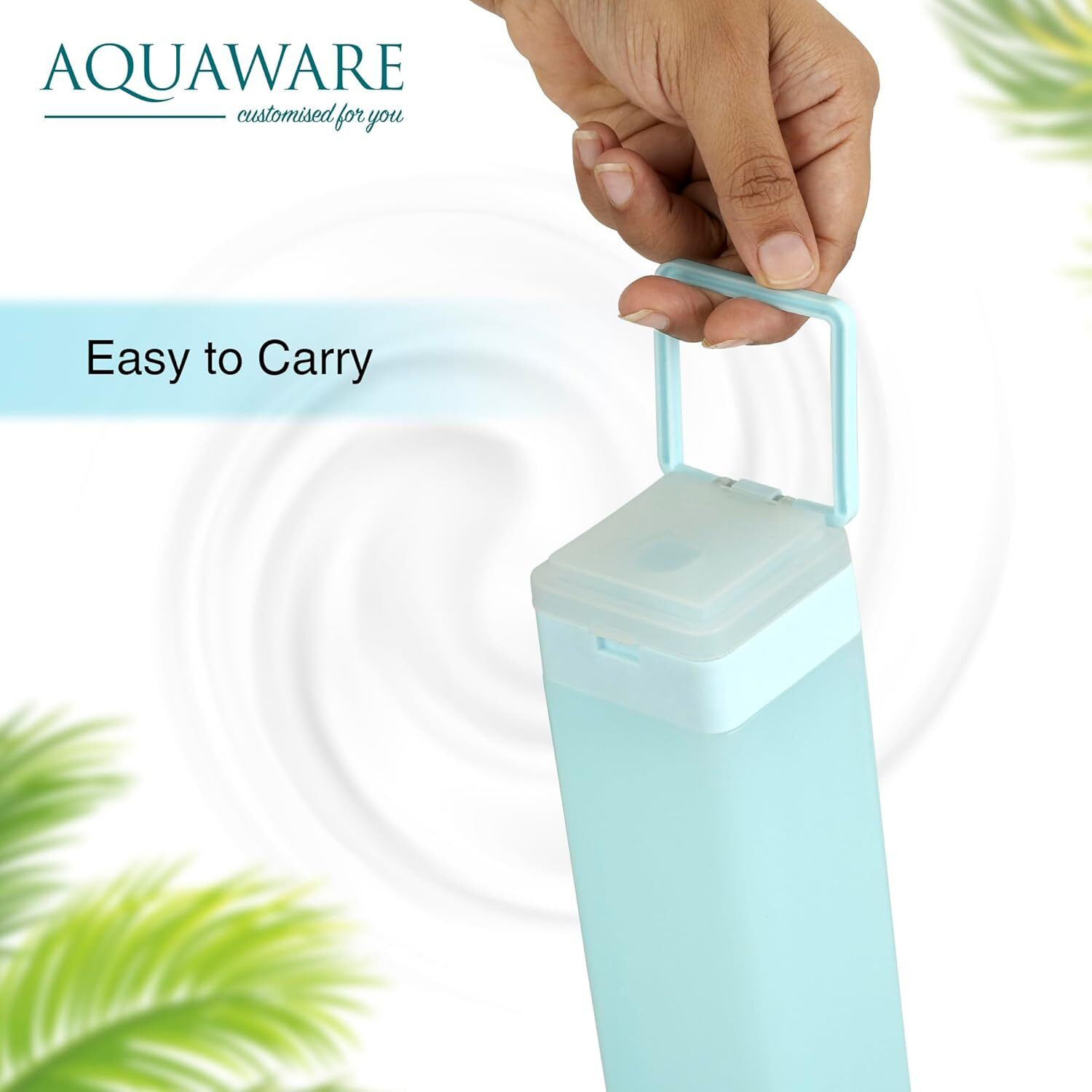 Image of ZROY ENTERPRISE Frosty Square Water Bottle with Flip Top Lid | Freezer Safe Reusable 999 ml Glass Bottle