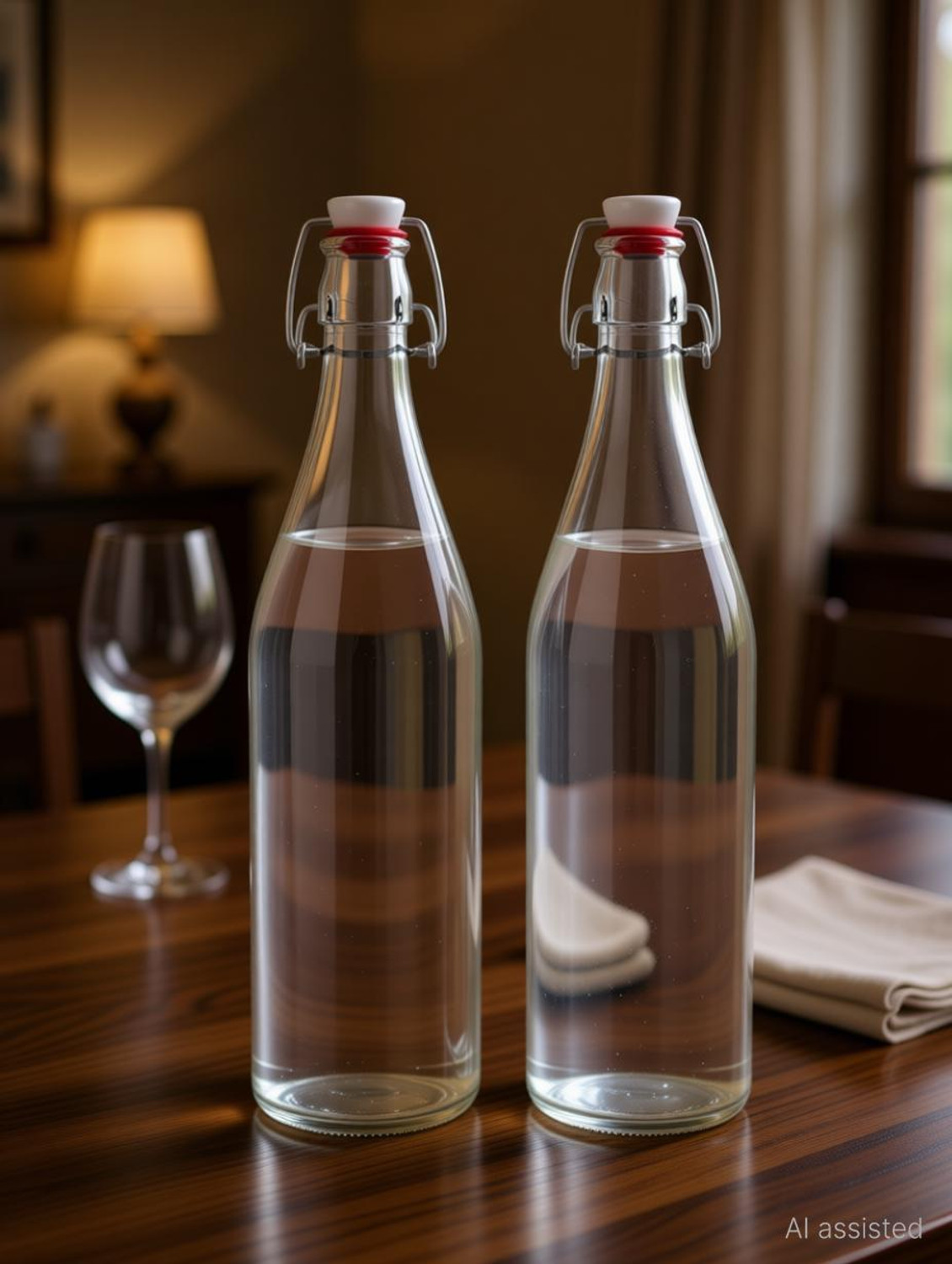 Image of clinma Premium Glass Water Bottle Pack of 2 1 Litre Each | Airtight Flip Top Swing Cap 1000 ml Glass Bottle