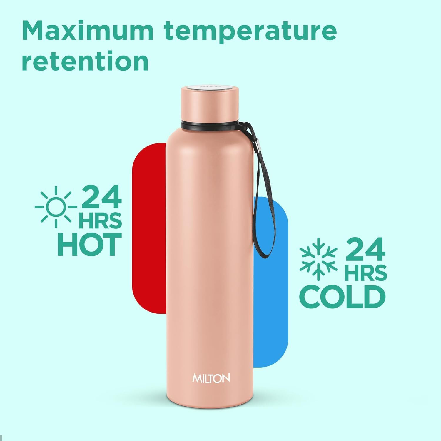 Image of MILTON Aura 1000 Thermosteel Water Bottle, 24 Hr Hot and Cold I 1000 ml Stainless Steel Flask