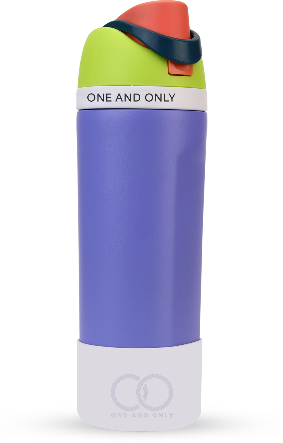 Image of ONE AND ONLY Insulated Steel Water Bottle 550ml with Straw, Leak Proof Wide Mouth Sipper Grip 550 ml Stainless Steel Bottle