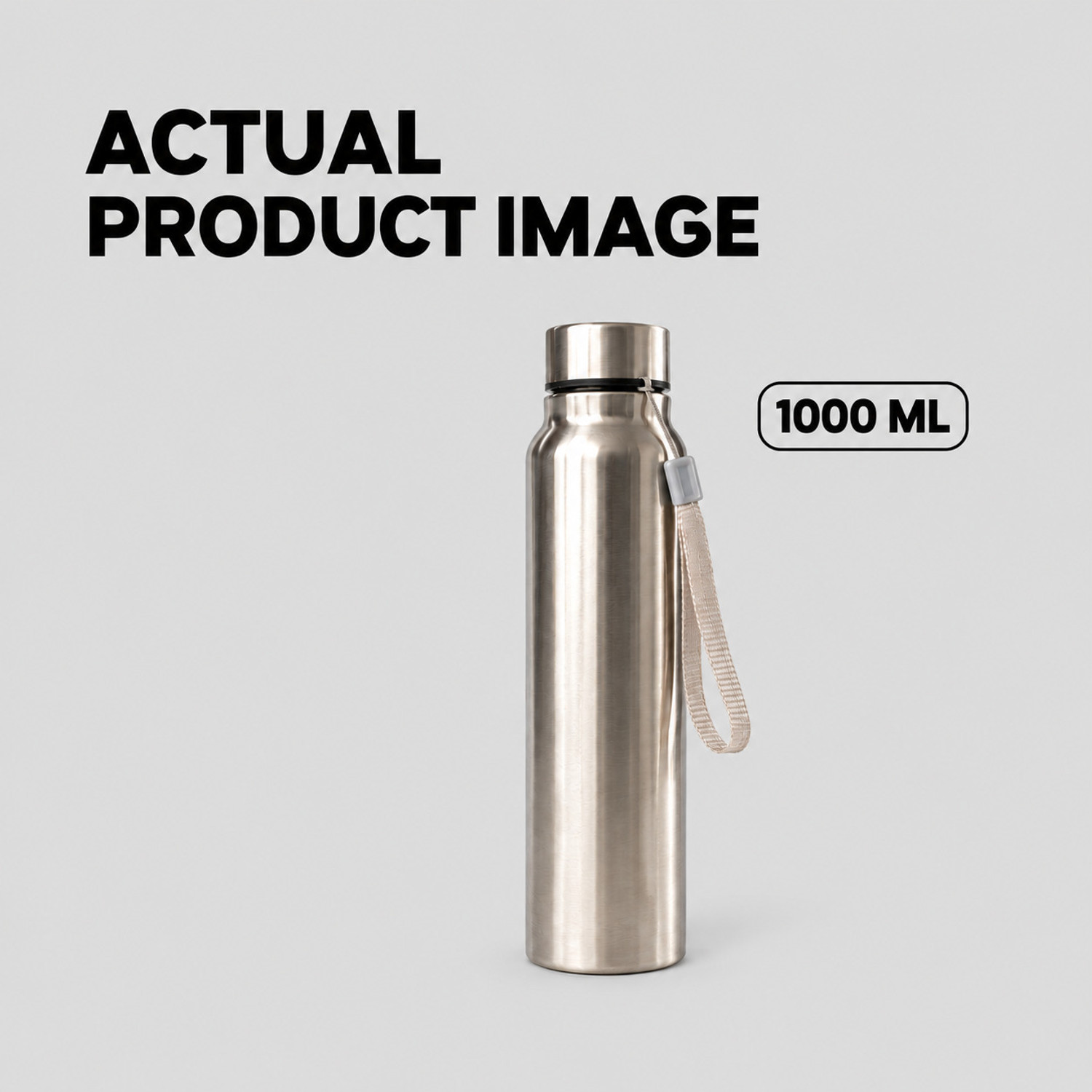 Image of msdecore New 2 Bottle P1 1000 ml Steel Bottle (Pack of 1, Silver)