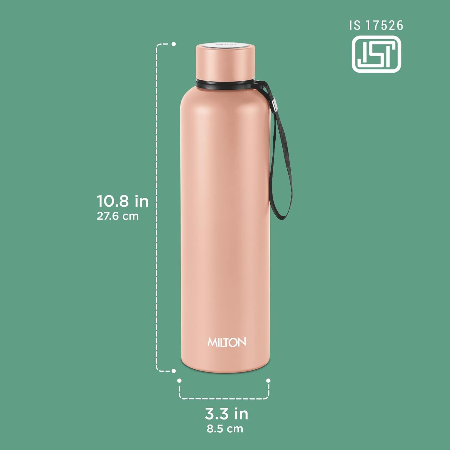 Image of MILTON Aura 1000 Thermosteel Water Bottle, 24 Hr Hot and Cold I 1000 ml Stainless Steel Flask