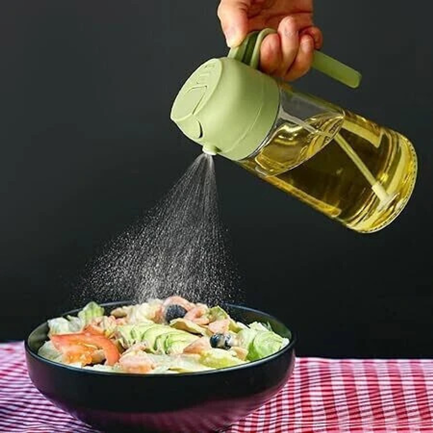 Image of Twinflo Oil Dispenser & Mist Spray Bottle, Cooking Oil Container, Kitchen Oil Bottle 500 ml Glass Spray Bottle