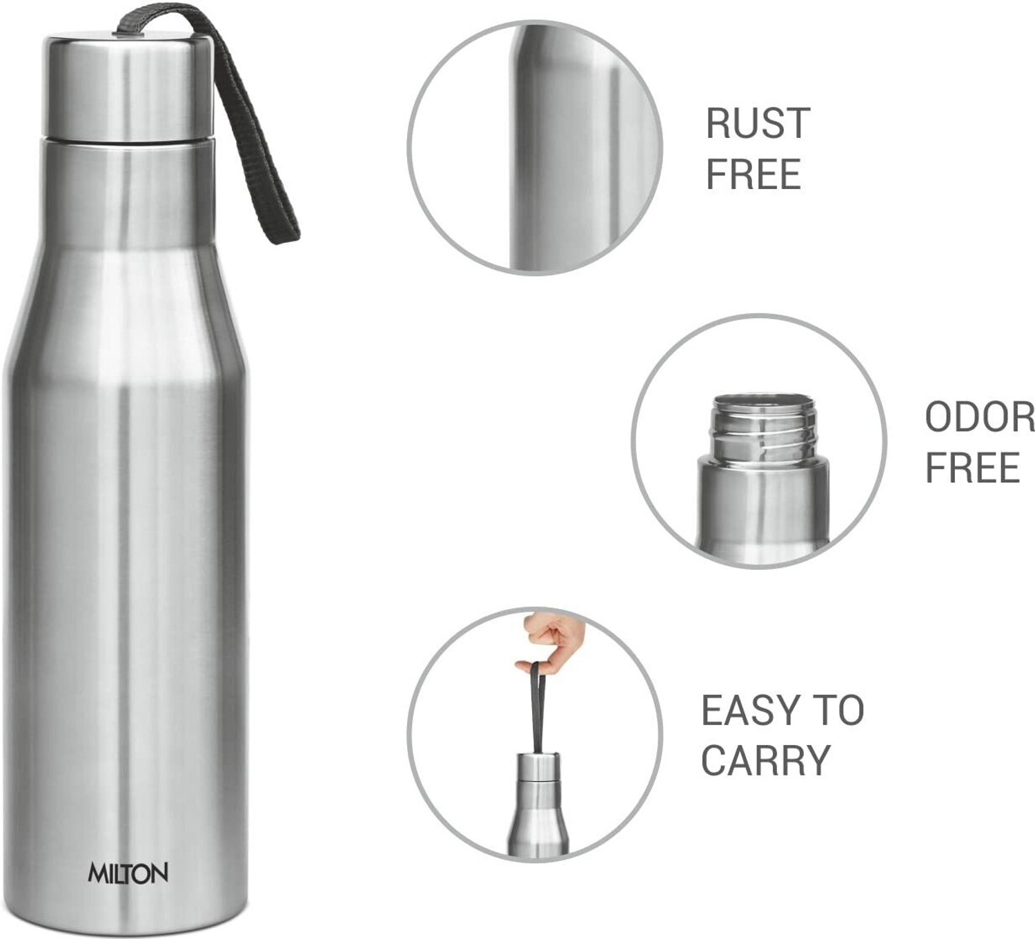 Image of MILTON Super 1000 Stainless Steel Water Bottle 1000 ml Steel Bottle