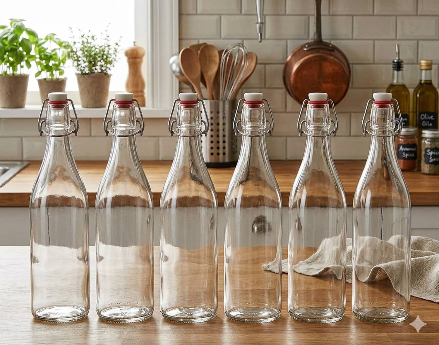 CROCO 1000 ml Glass Water Bottle
