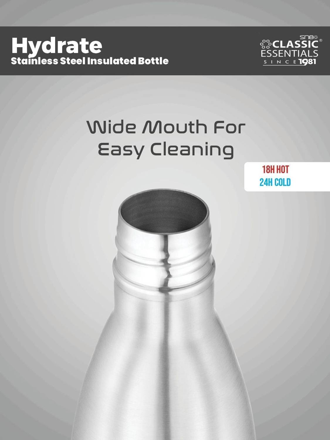 Insulated Hot & Cold Vacuum, 1000 ml Steel Flask - Image 4