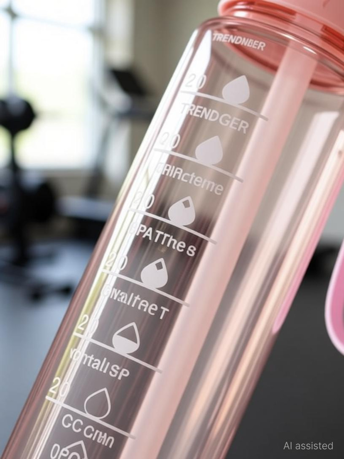 Image of TRENDLER Transparent 2 Liter Water bottle with Straw, BPA Free Gym, Travel Bottle 1000 ml Plastic Bottle (Pack of 1, Pink)
