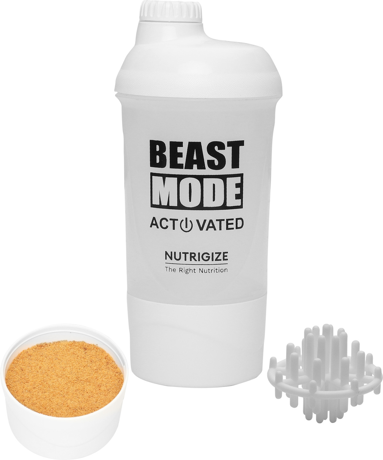 Image of Nutrigize Beast Mode Activated Protein Shaker Bottle for Gym 600 ml Plastic Shaker
