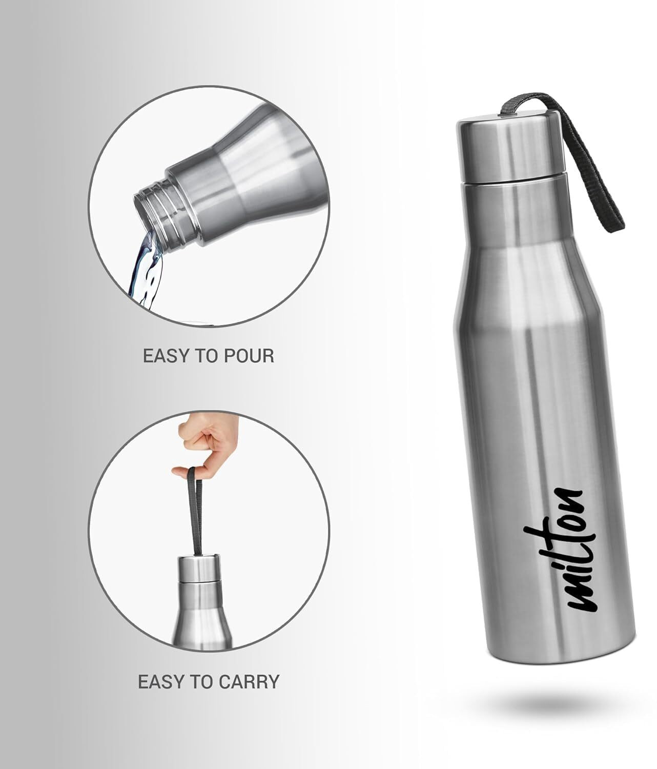 Image of MILTON Super 750 Single Wall Stainless Steel Bottle Combo 650 ml Stainless Steel Bottle