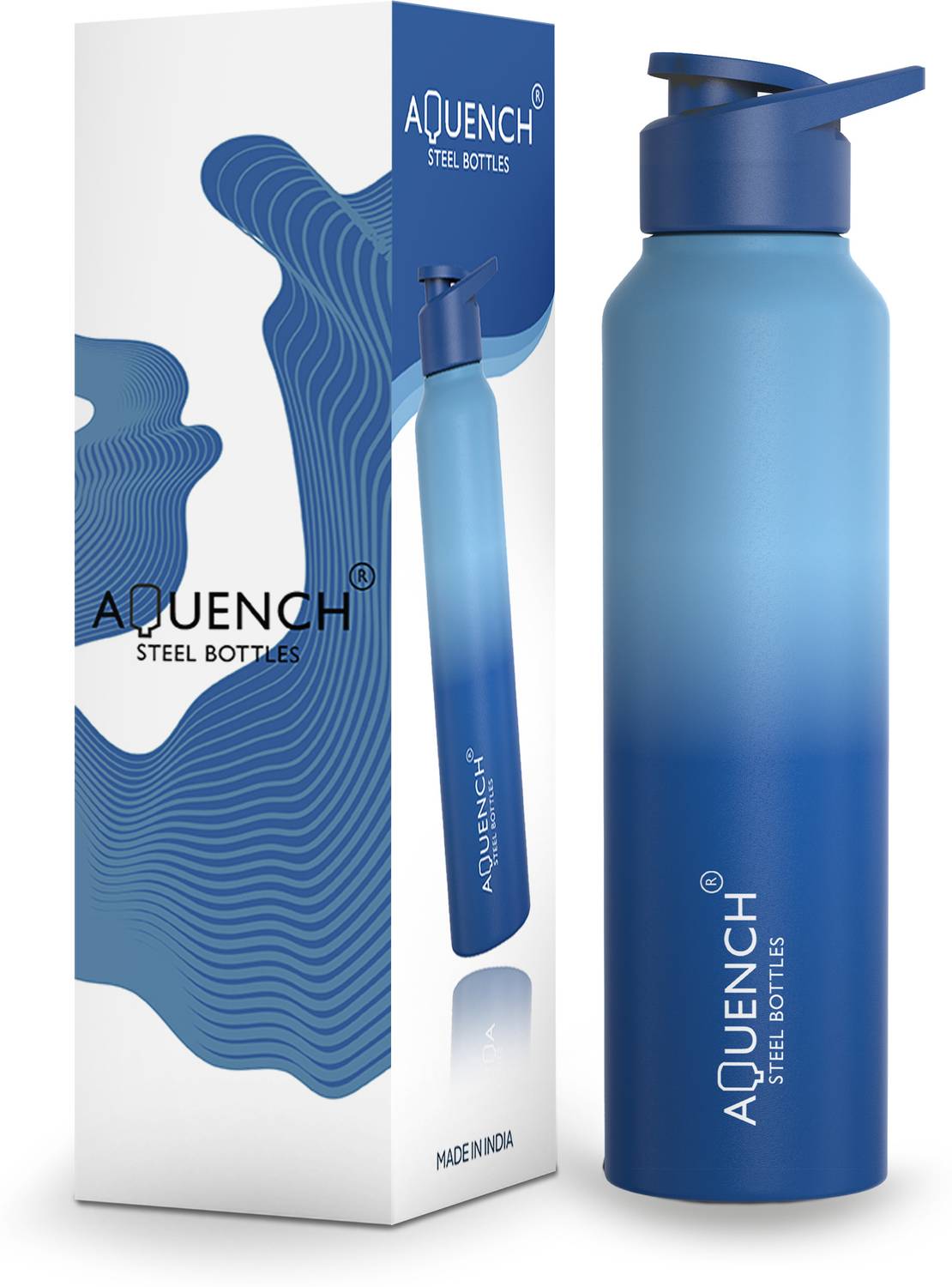 AQUENCH Lean 1 Litre Dual Color Stainless Steel Water Bottle - Image 1