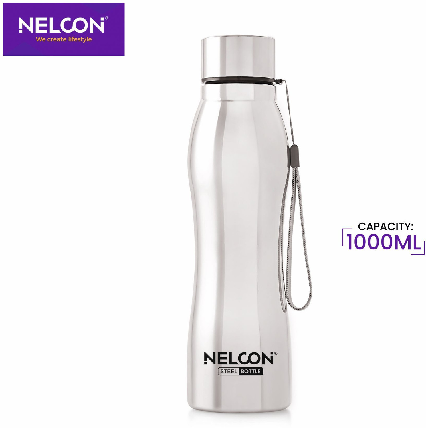 Image of Nelcon Stainless Steel Water Bottle 1000ML For Regular Basis Leak Proof Office Bottle 1000 ml Stainless Steel Bottle