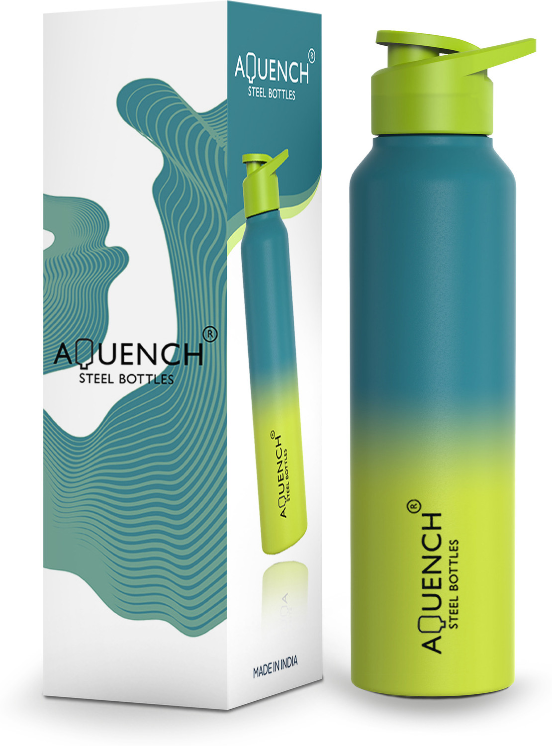 Image of AQUENCH Lean 1 Litre Dual Color Stainless Steel Water Bottle for Travel|Sports|Gym|Yoga 1000 ml Steel Bottle