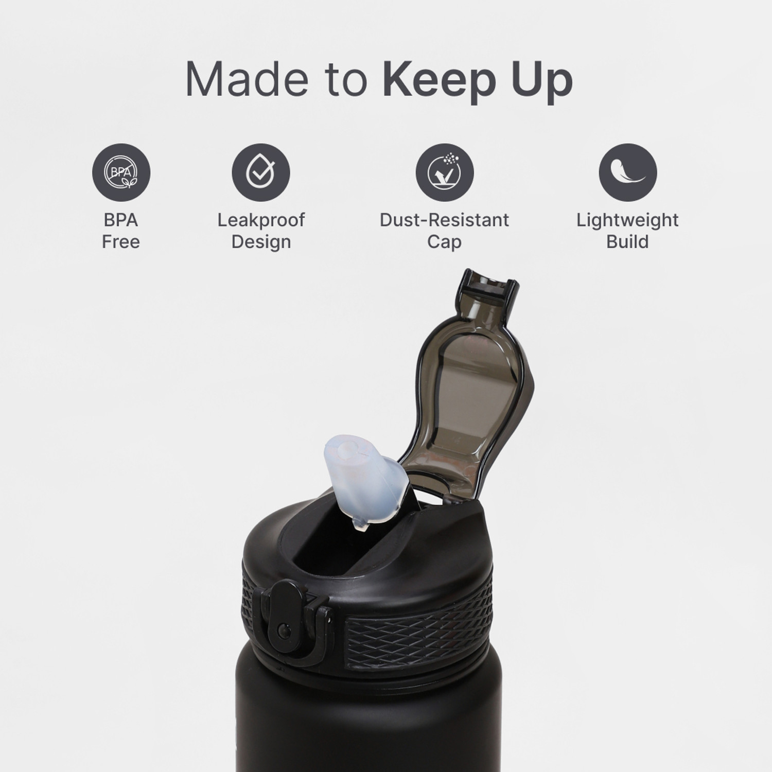Image of Cult Motivational Bottle Unisex Time Mark Sipper with Straw 1000 ml Plastic Shaker