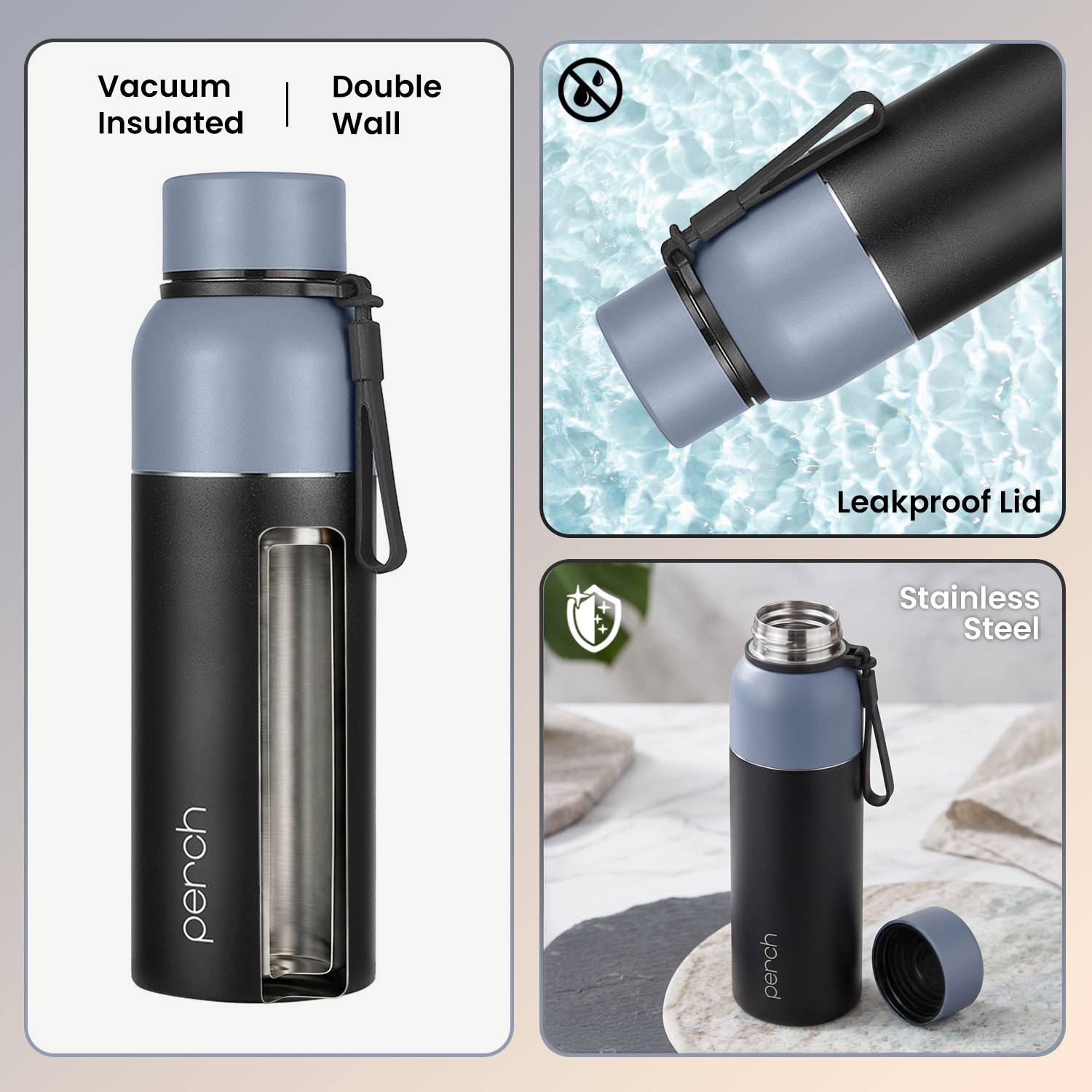 PERCH Zenith 720 ml Stainless Steel Flask - Image 4
