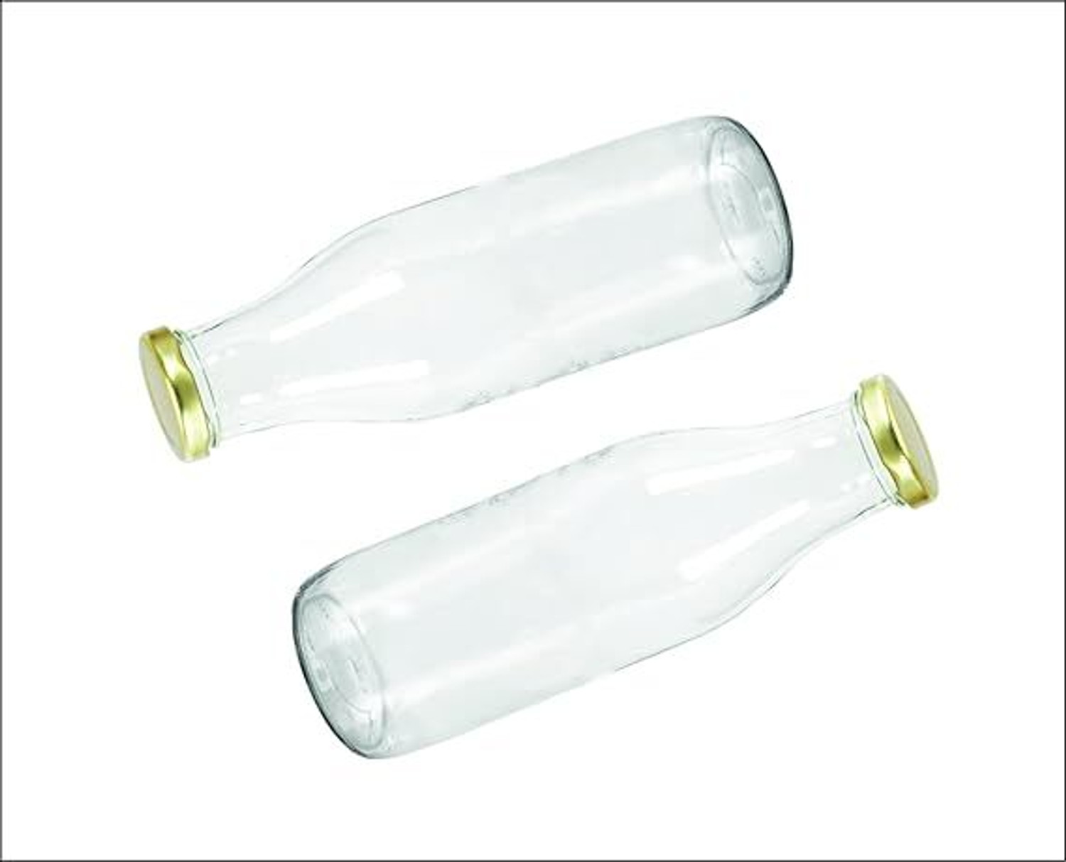 Image of Kichan Transparent Glass Bottles for Milk, Water pack of 6 300 ml Glass Bottle