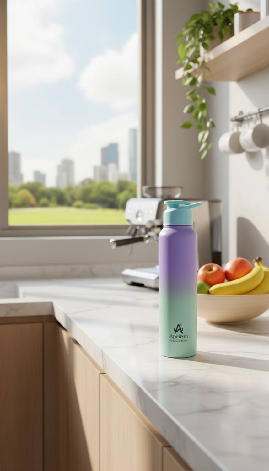 Apeiron Sipper Green & Purple Pk 1 1000 ml Stainless Steel Sipper