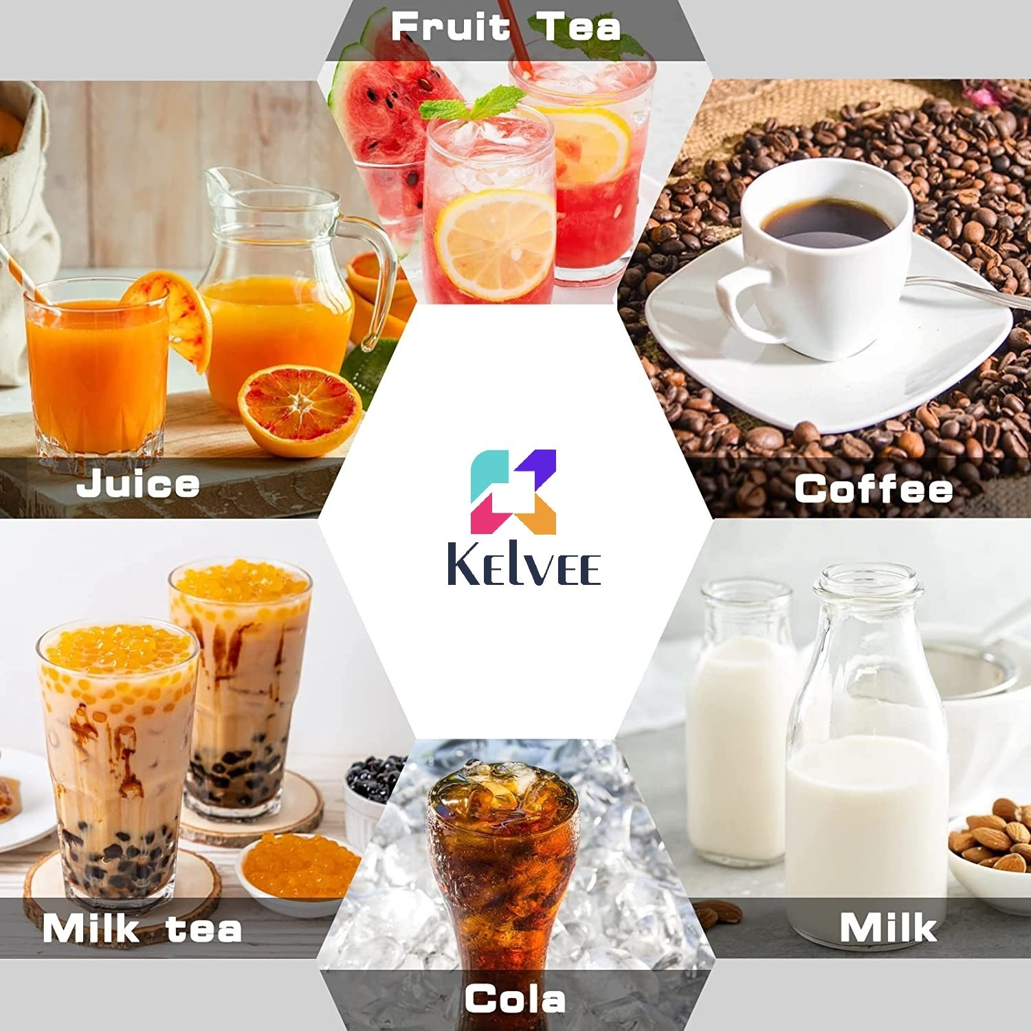 Image of kelvee Glass Tumbler with Bamboo Lids and Glass Straw, Square Shaped Drinking Glasses 350 ml Glass Shaker