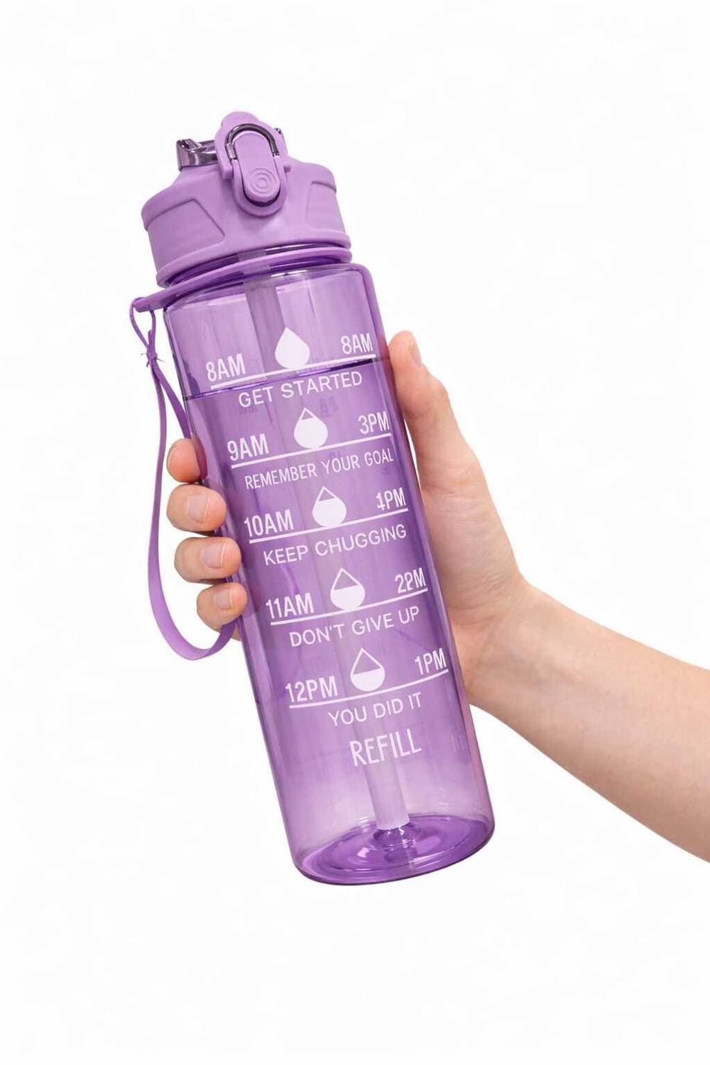 Balajishop Motivational Time Marker, Leakproof Durable Sipper bottle for gym, office 900 ml Plastic Bottle