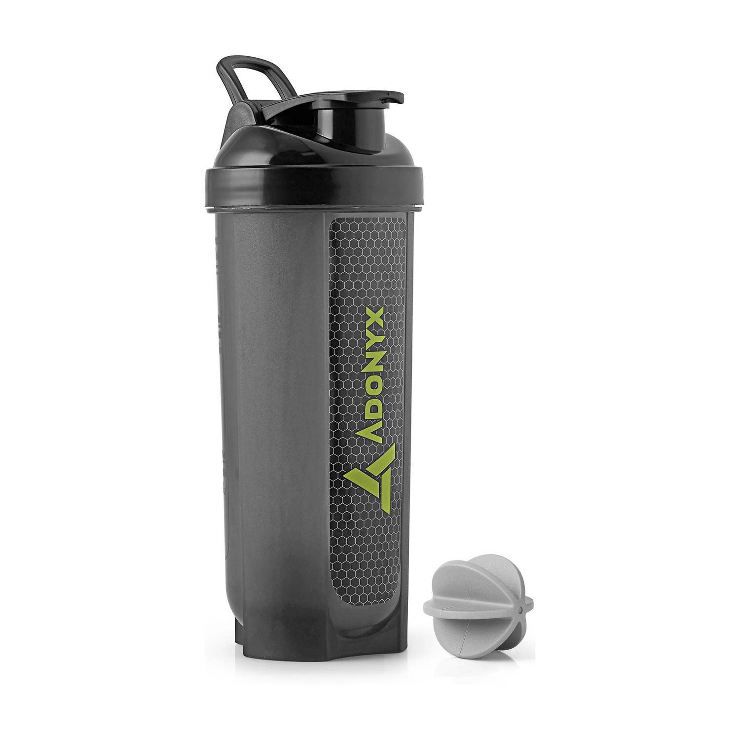 ADONYX Shaker Bottle with Whisk Ball | Gym 700 ml Plastic Shaker