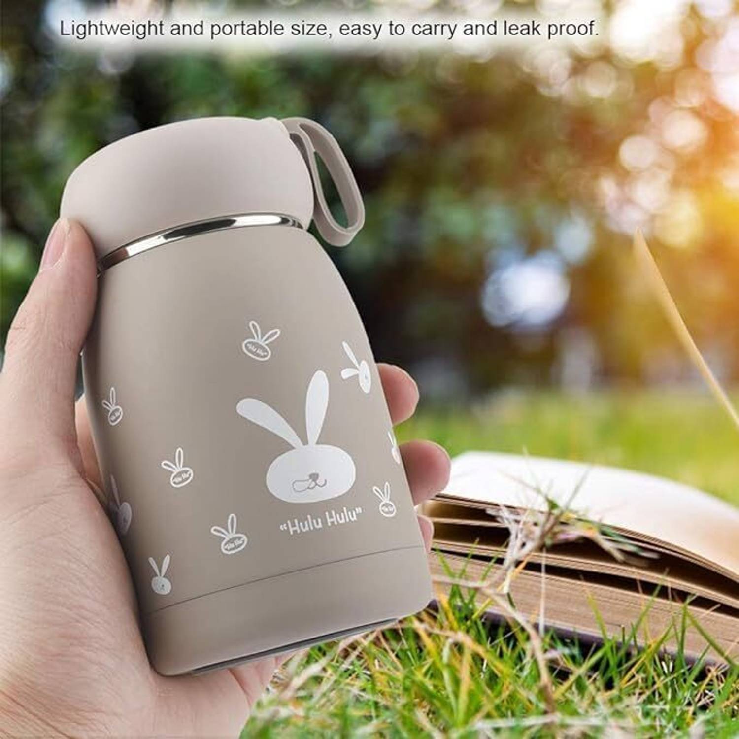 Almighty Rabbits Pattern Glass Kids Water Bottle Insulated Mugs |Double Layer 7 330 ml Glass Bottle