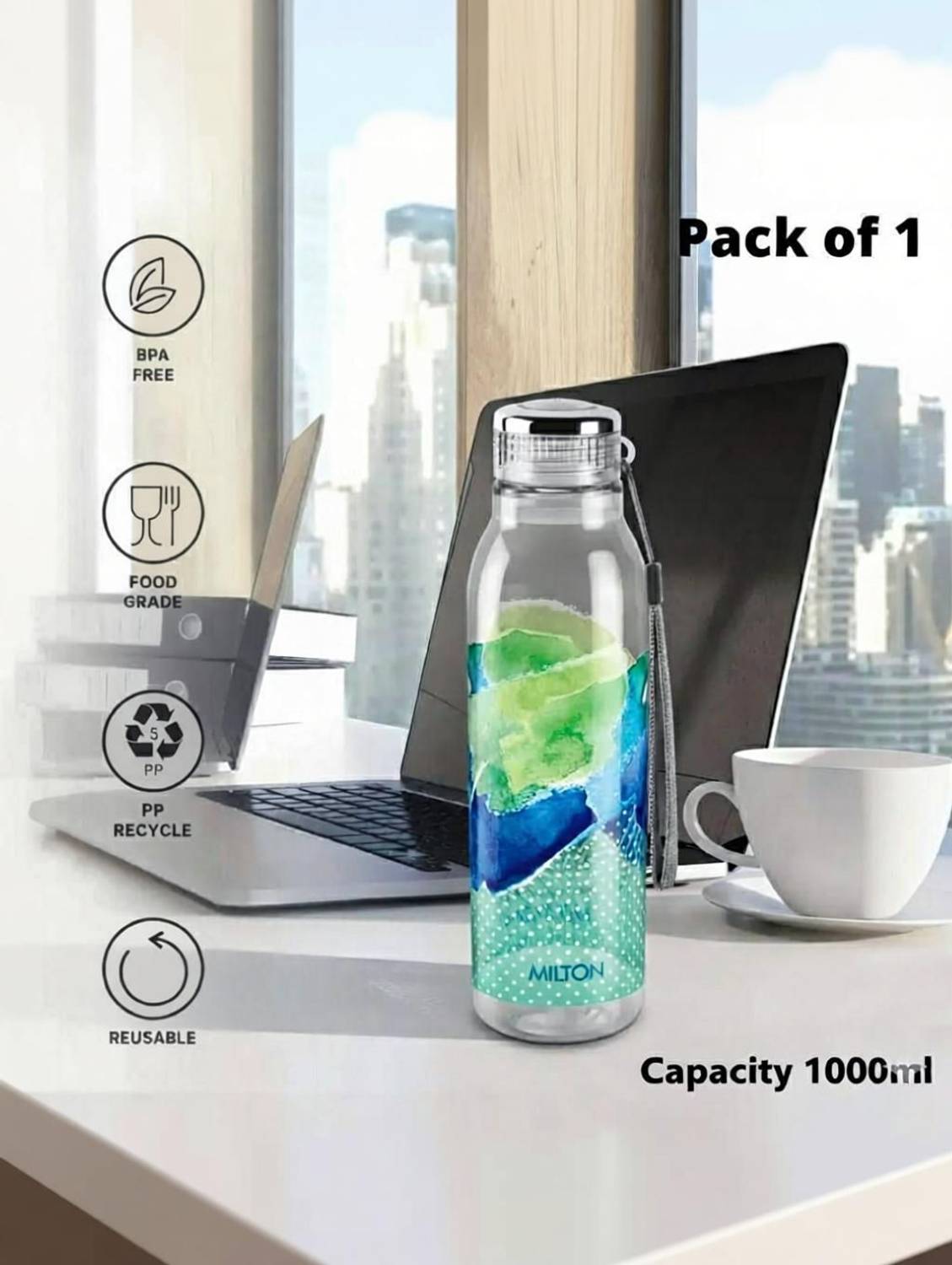 MILTON Helix Pet Water 1000 ml Bottle Pack of 1 - Image 2